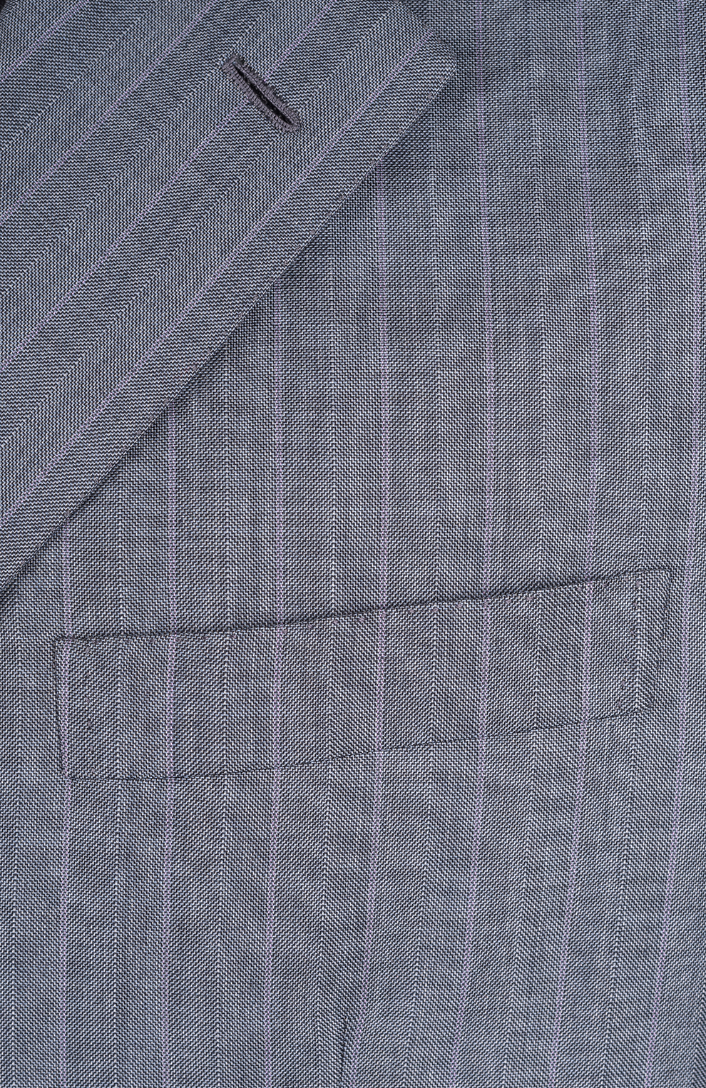 Шерстяной однобортный костюм в полоску