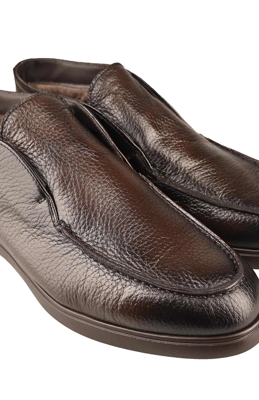 Кожаные ботинки с мехом