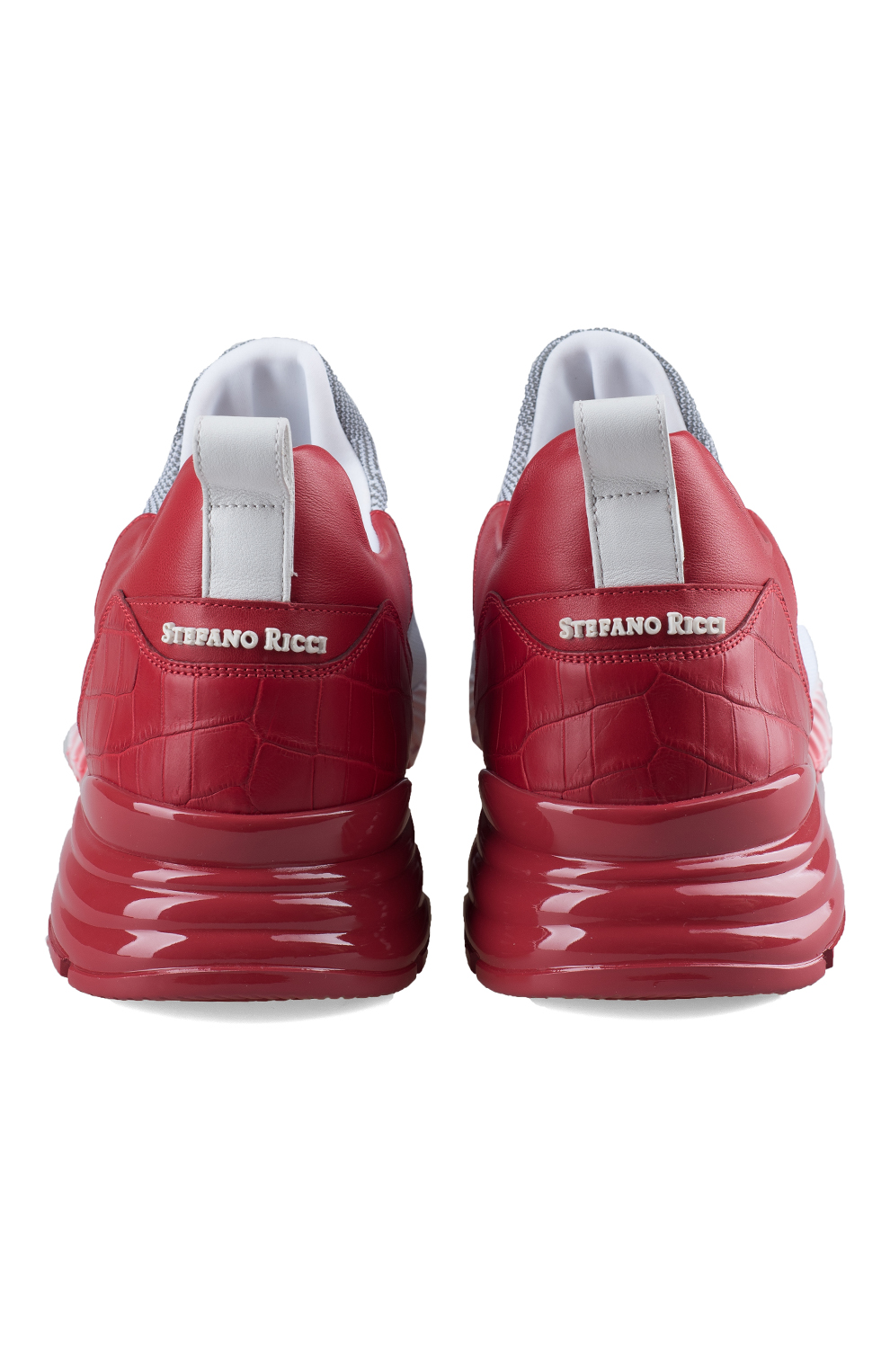 Сникеры с отделкой из кожи крокодила