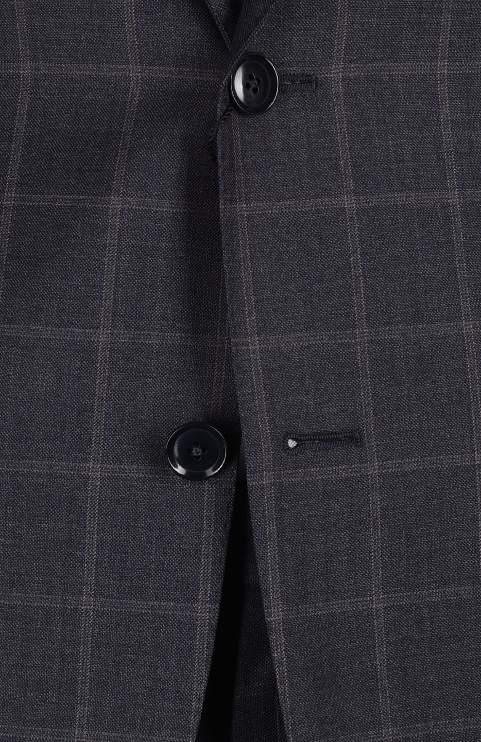 Шерстяной однобортный костюм в клетку