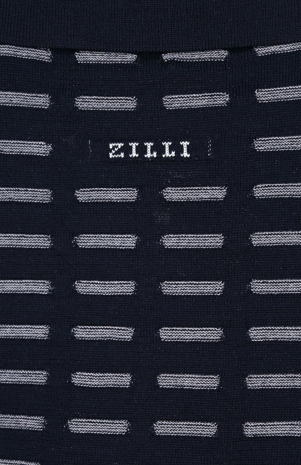 Поло из смеси шёлка и хлопка с геометрическим узором