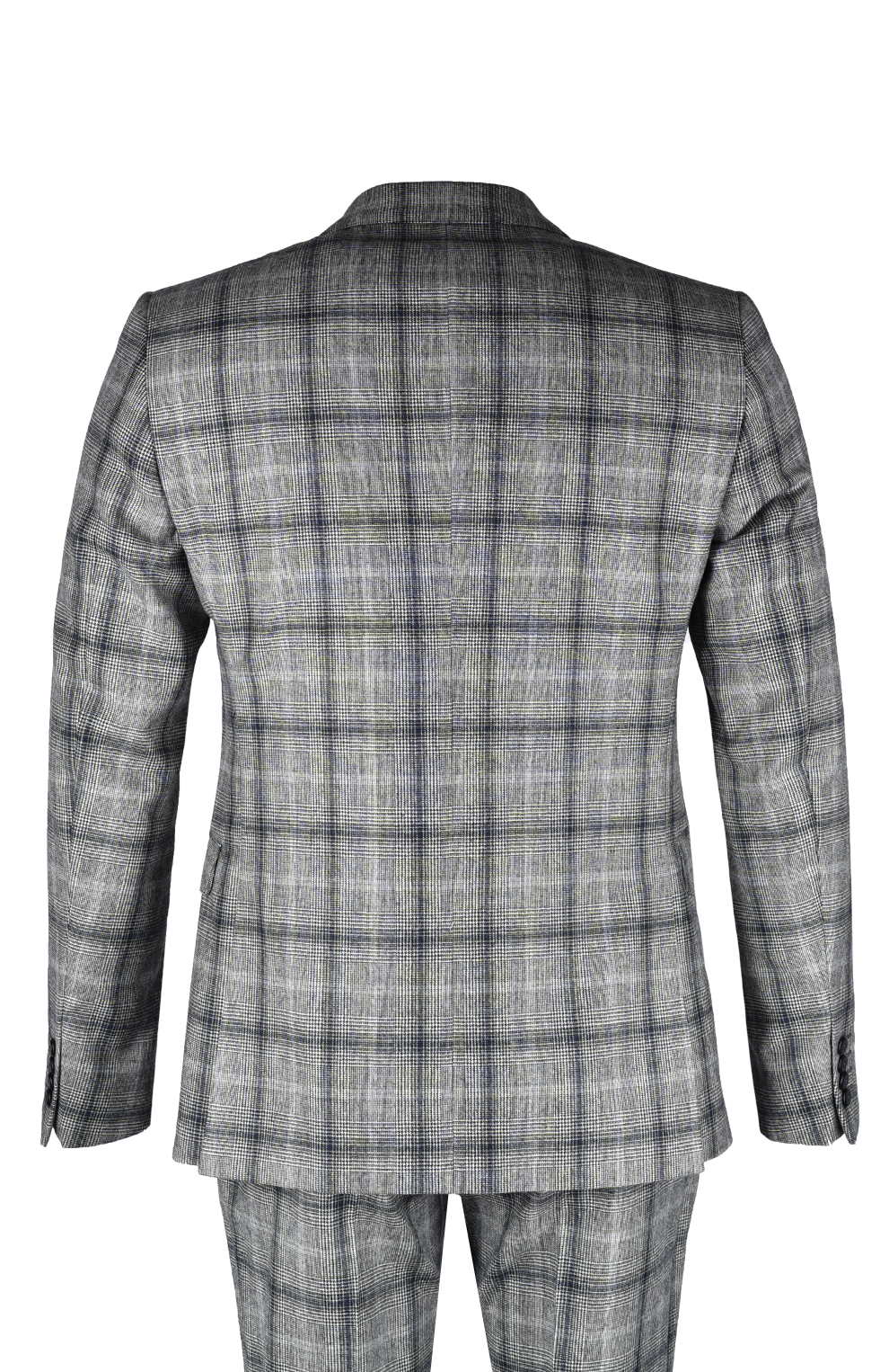 Шерстяной однобортный костюм в клетку