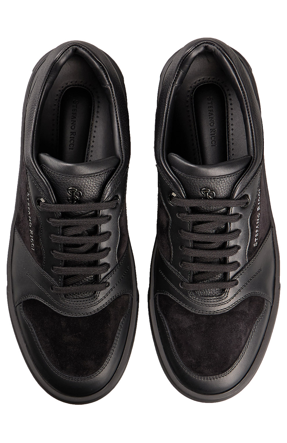 Комбинированные кеды из гладкой кожи и замши