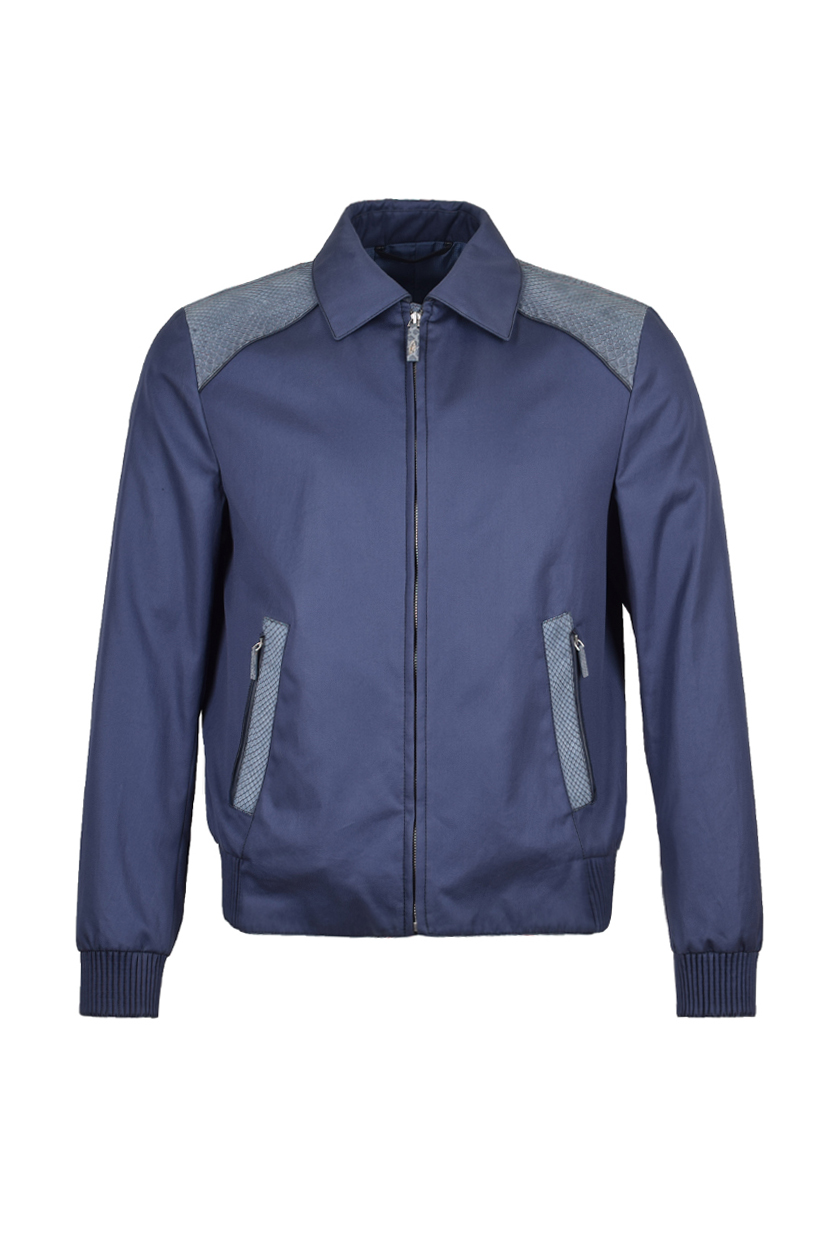 Хлопковая куртка с отделкой из кожи питона