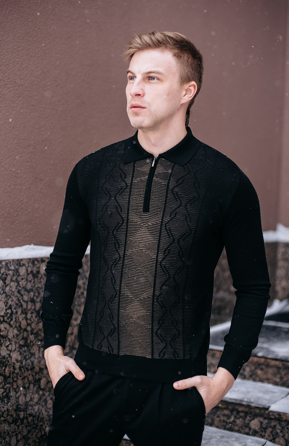 Поло из смеси кашемира и шёлка