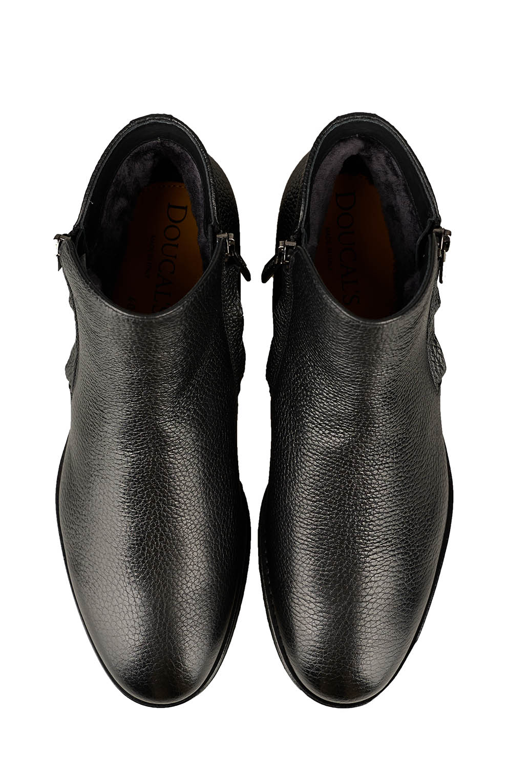 Ботинки из зернистой кожи с утеплением из овчины