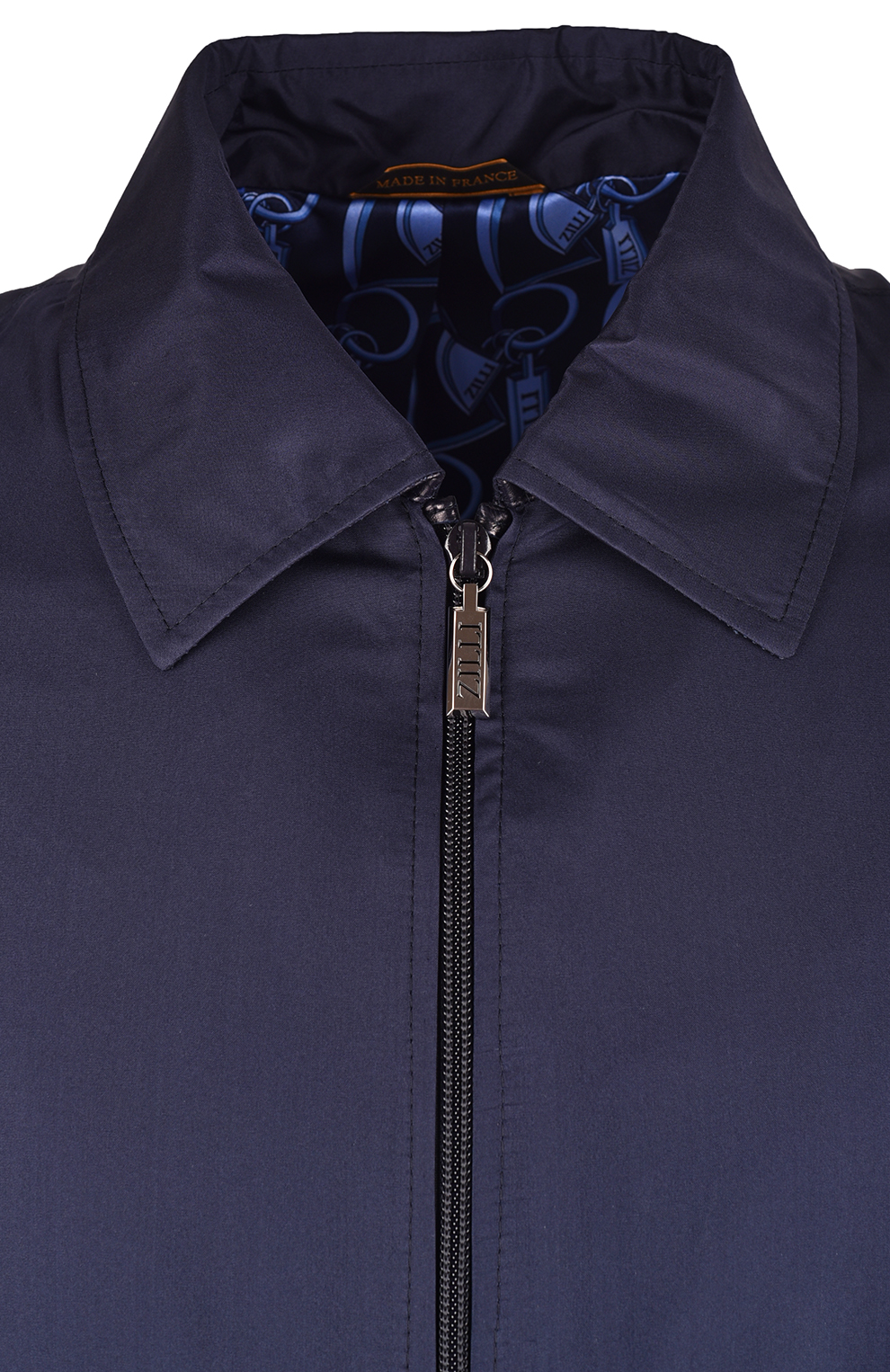 Шёлковый бомбер с отделкой из кожи