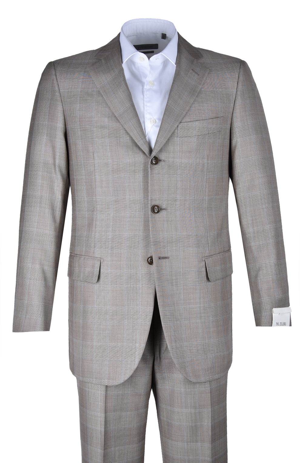 Однобортный костюм из смеси шерсти и шёлка в клетку