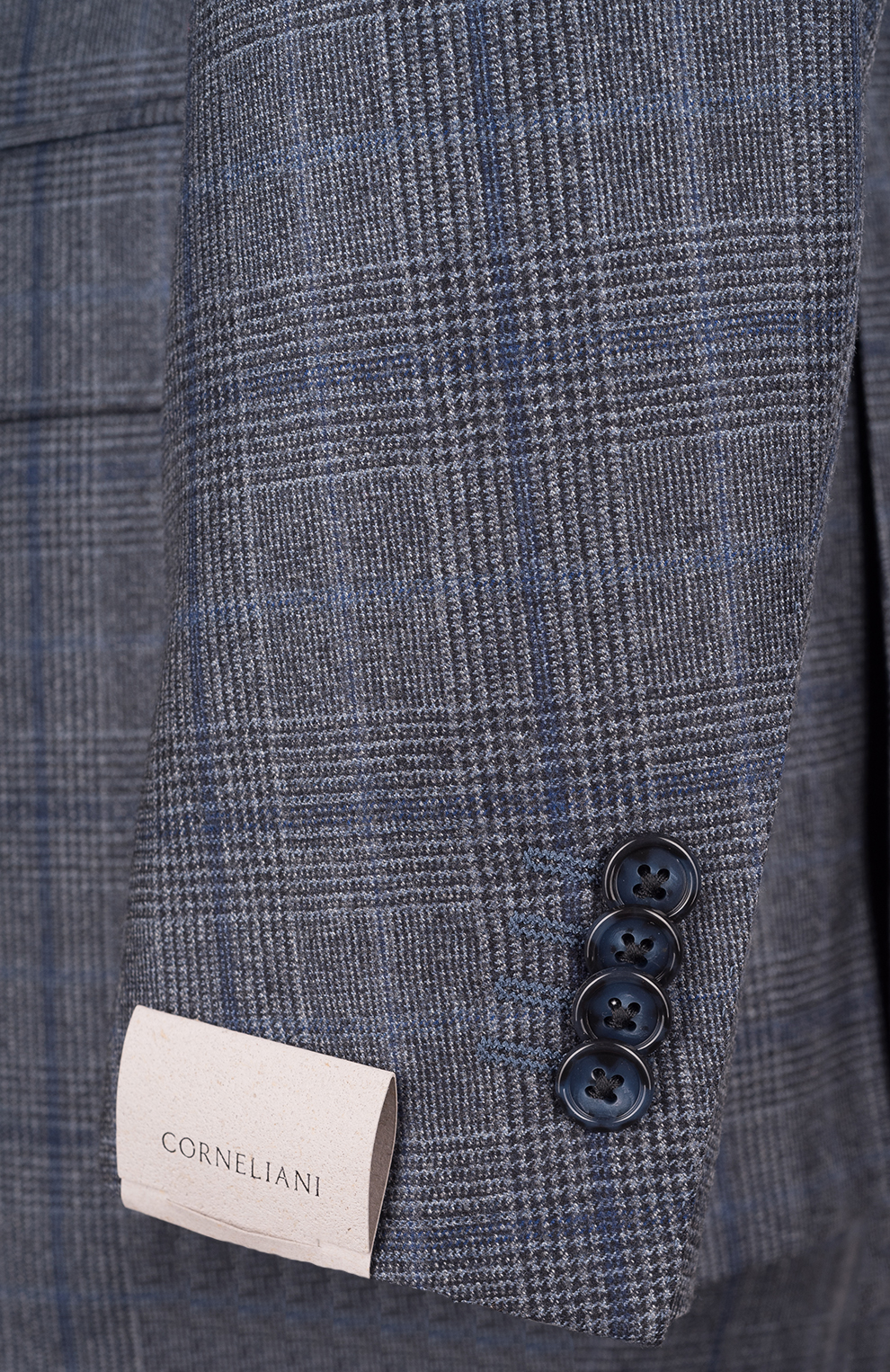 Шерстяной однобортный костюм в клетку