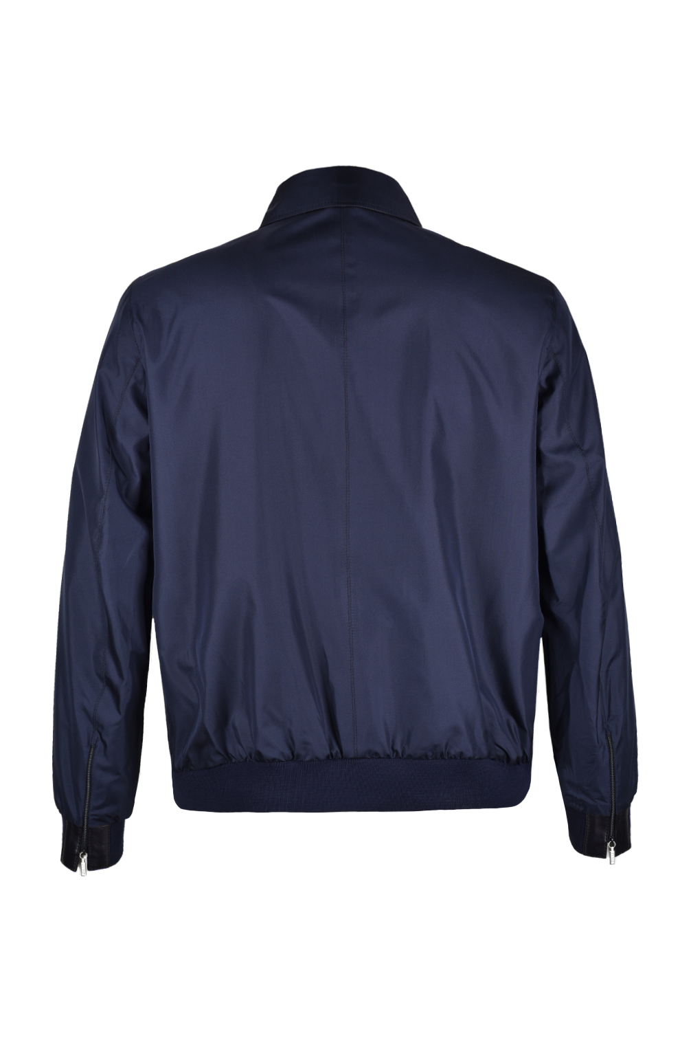 Шёлковый бомбер с отделкой из кожи