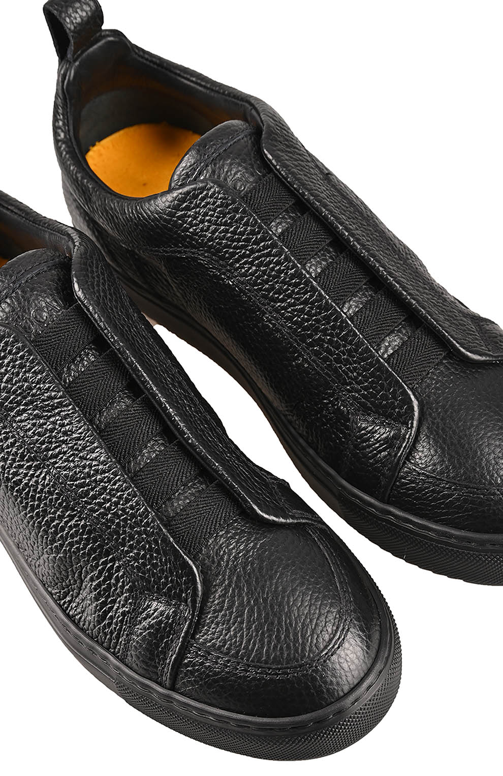 Кожаные кеды без шнуровки