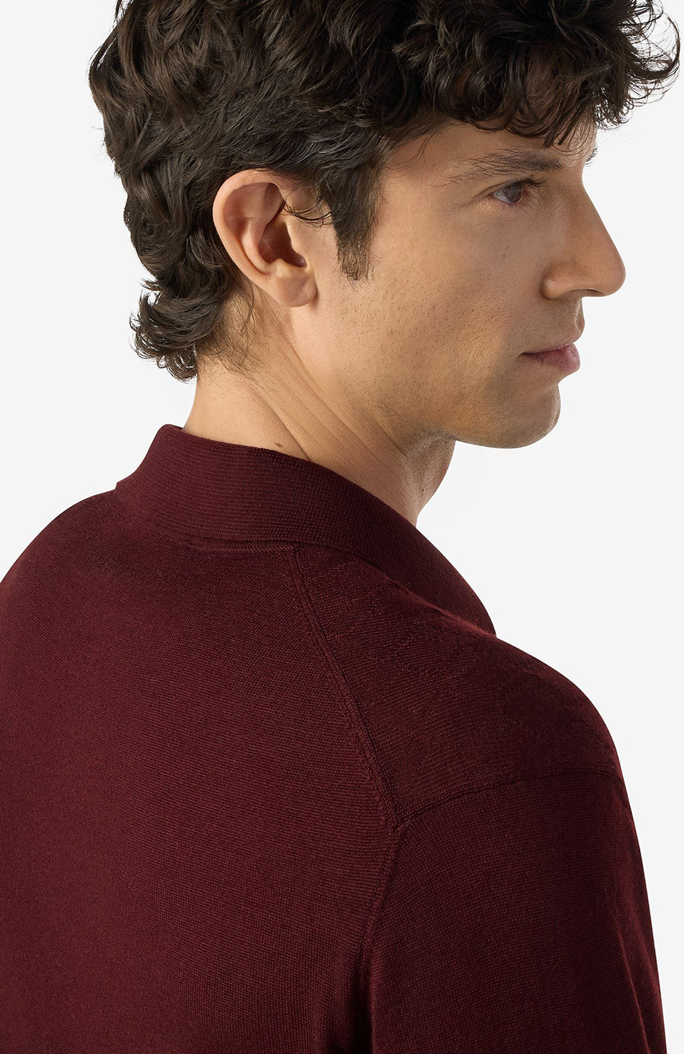 Поло без пуговиц из тонкой камвольной шерсти