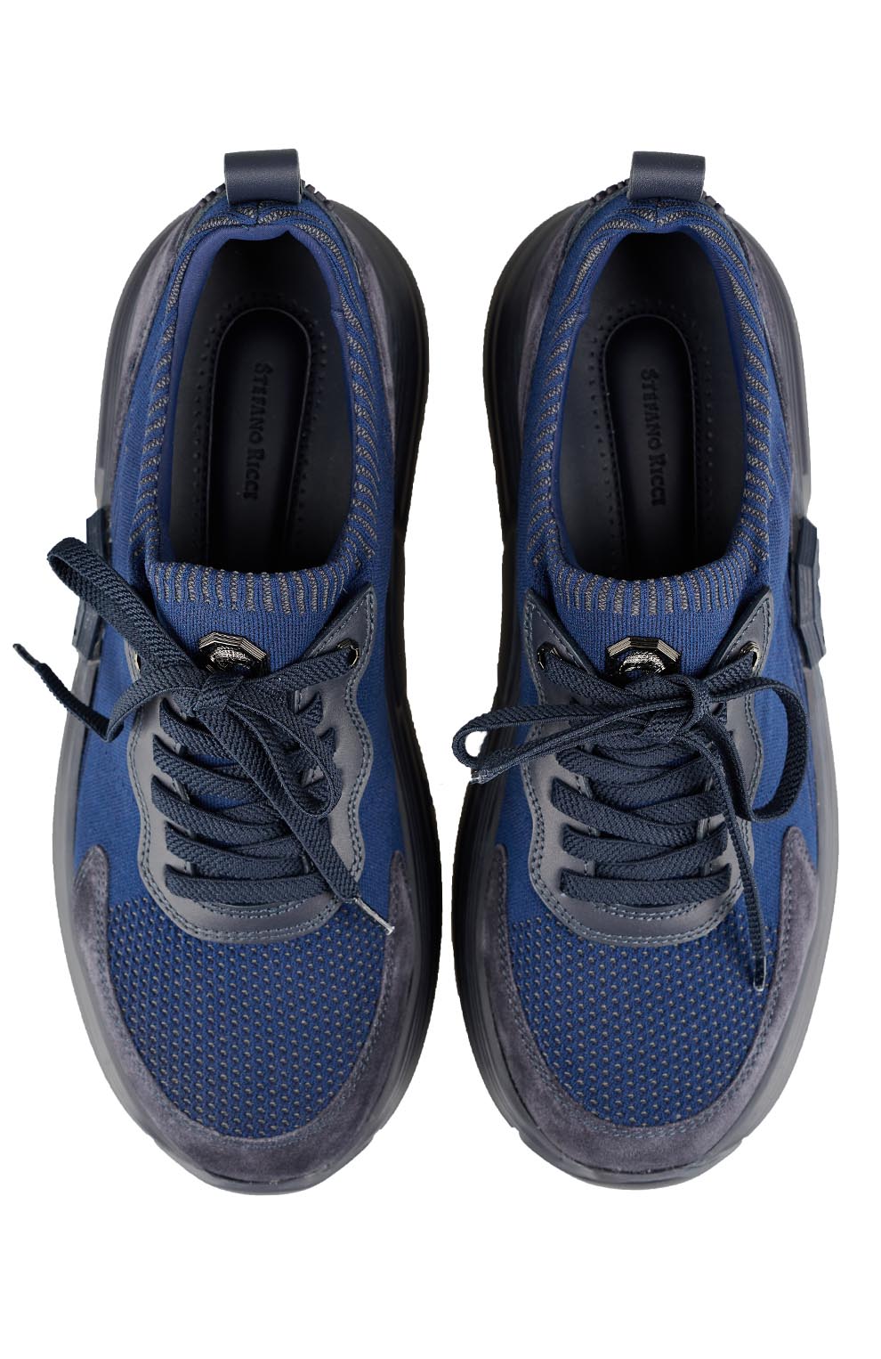 Комбинированные кроссовки из замши и текстиля