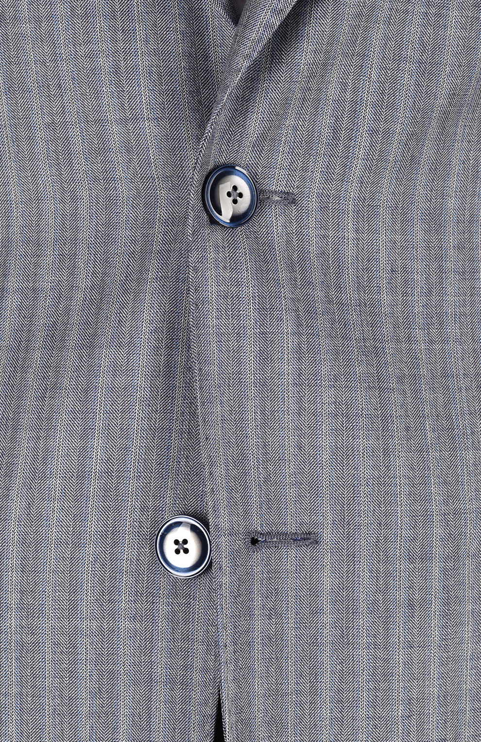 Шерстяной однобортный костюм в полоску