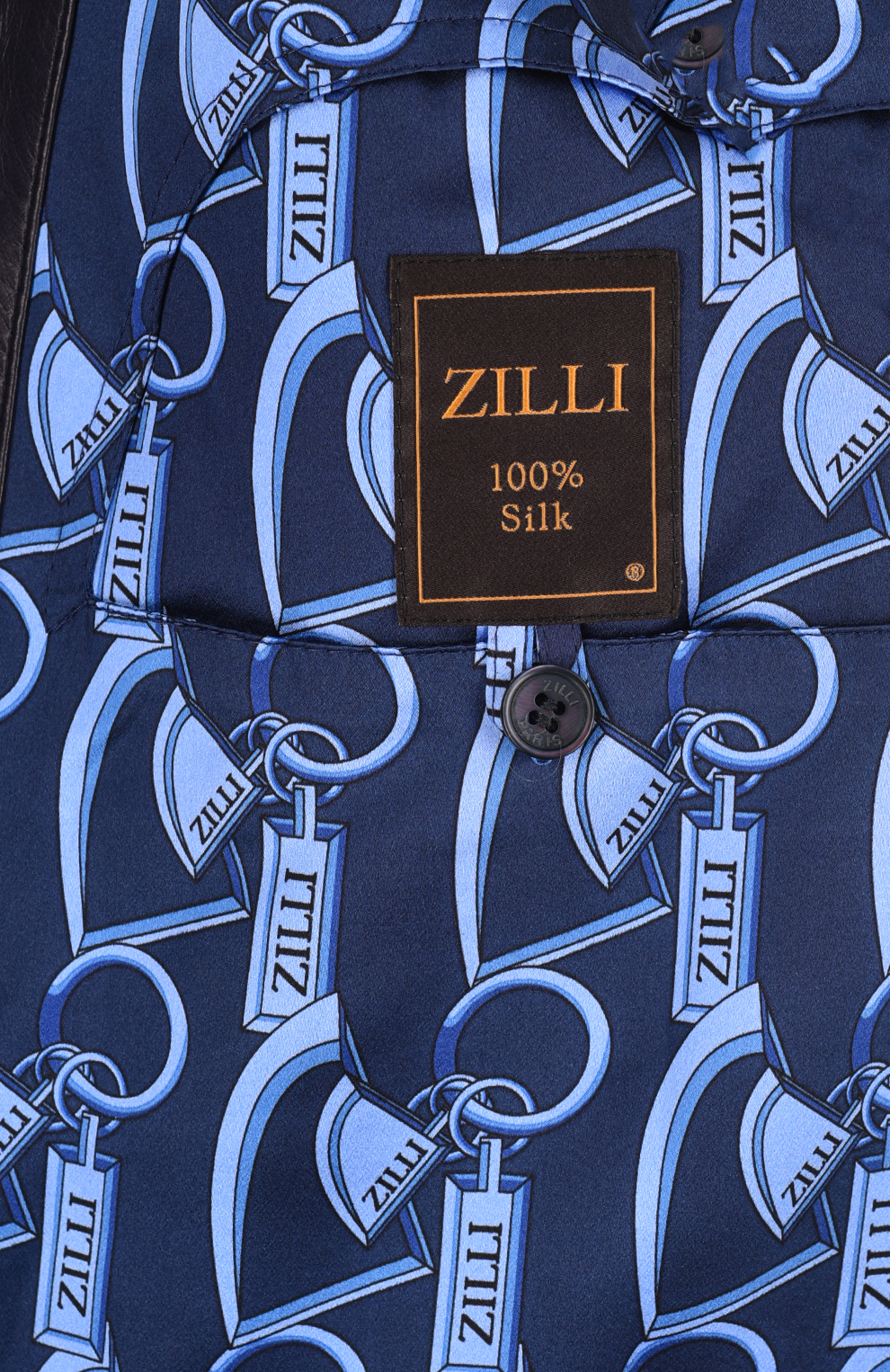 Шёлковый бомбер с отделкой из кожи