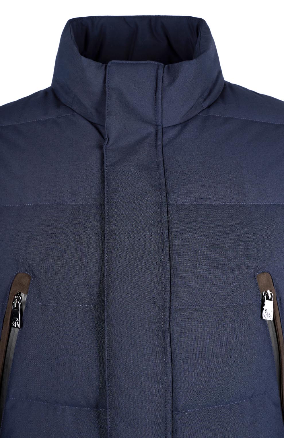 Пуховик с воротником-стойкой