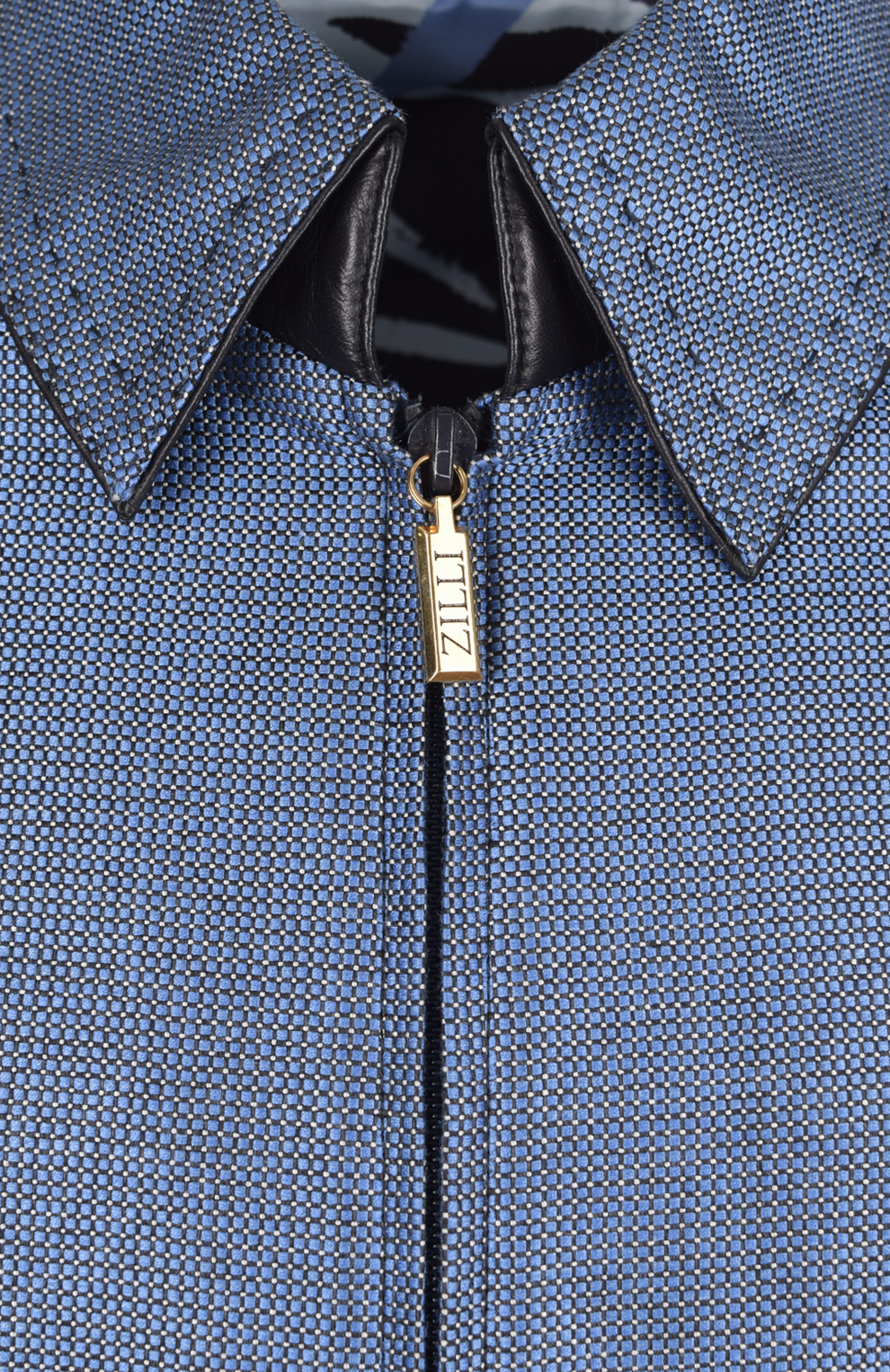 Шёлковый бомбер с отделкой из кожи