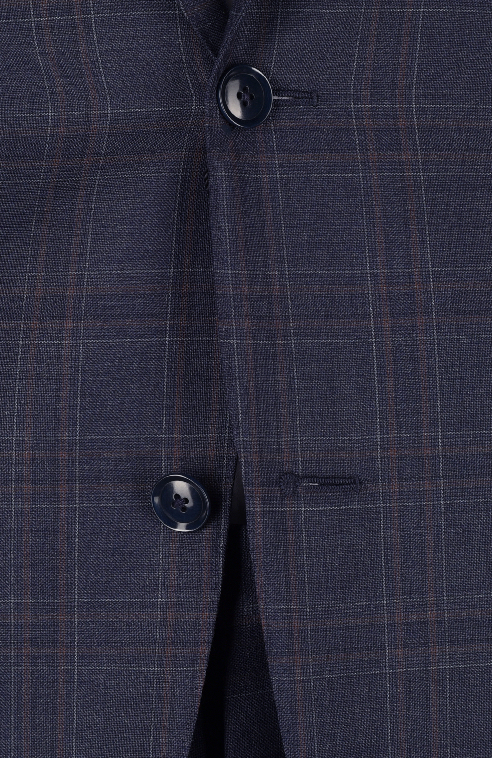 Шерстяной однобортный костюм в клетку