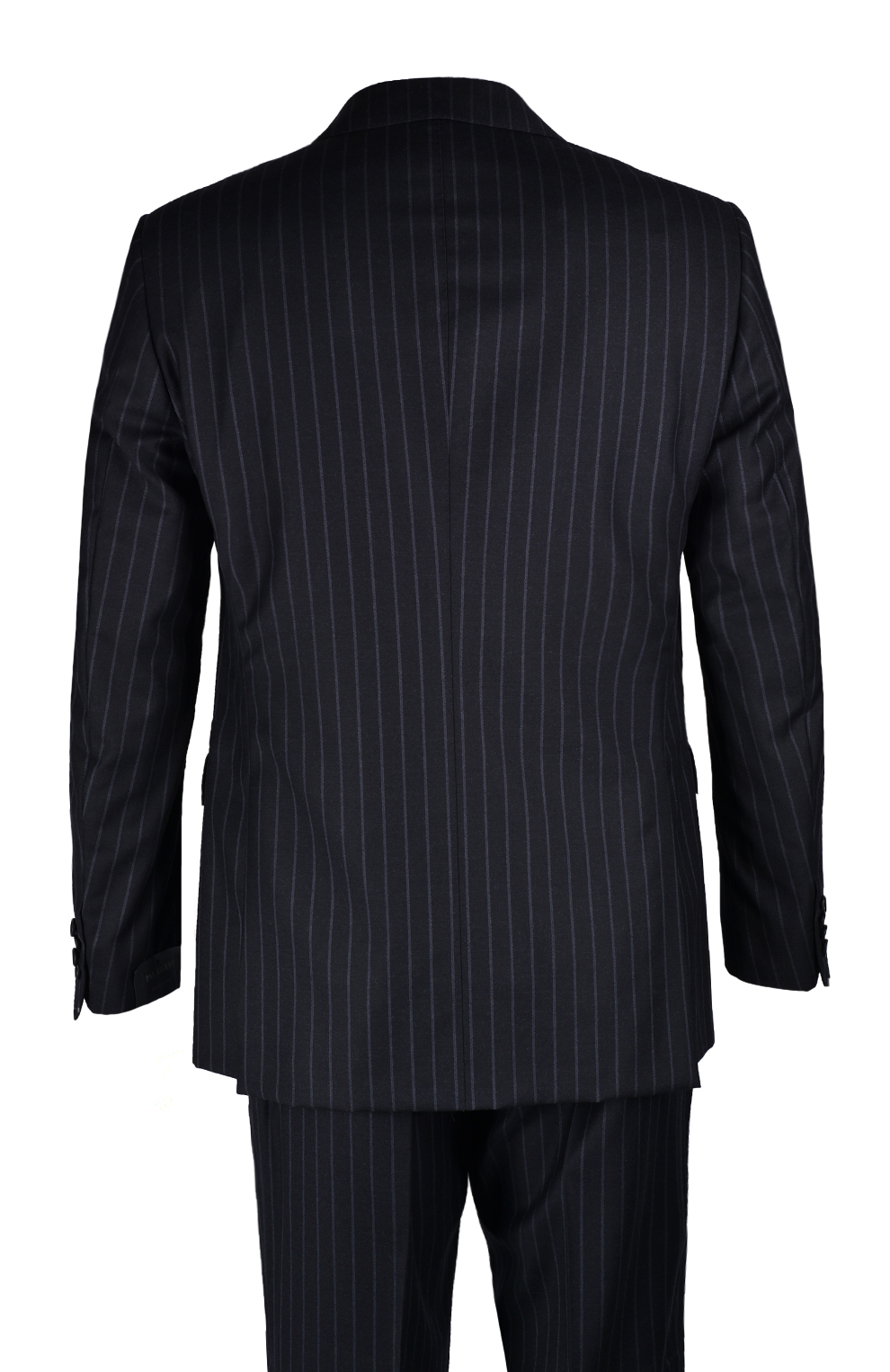 Шерстяной однобортный костюм в полоску