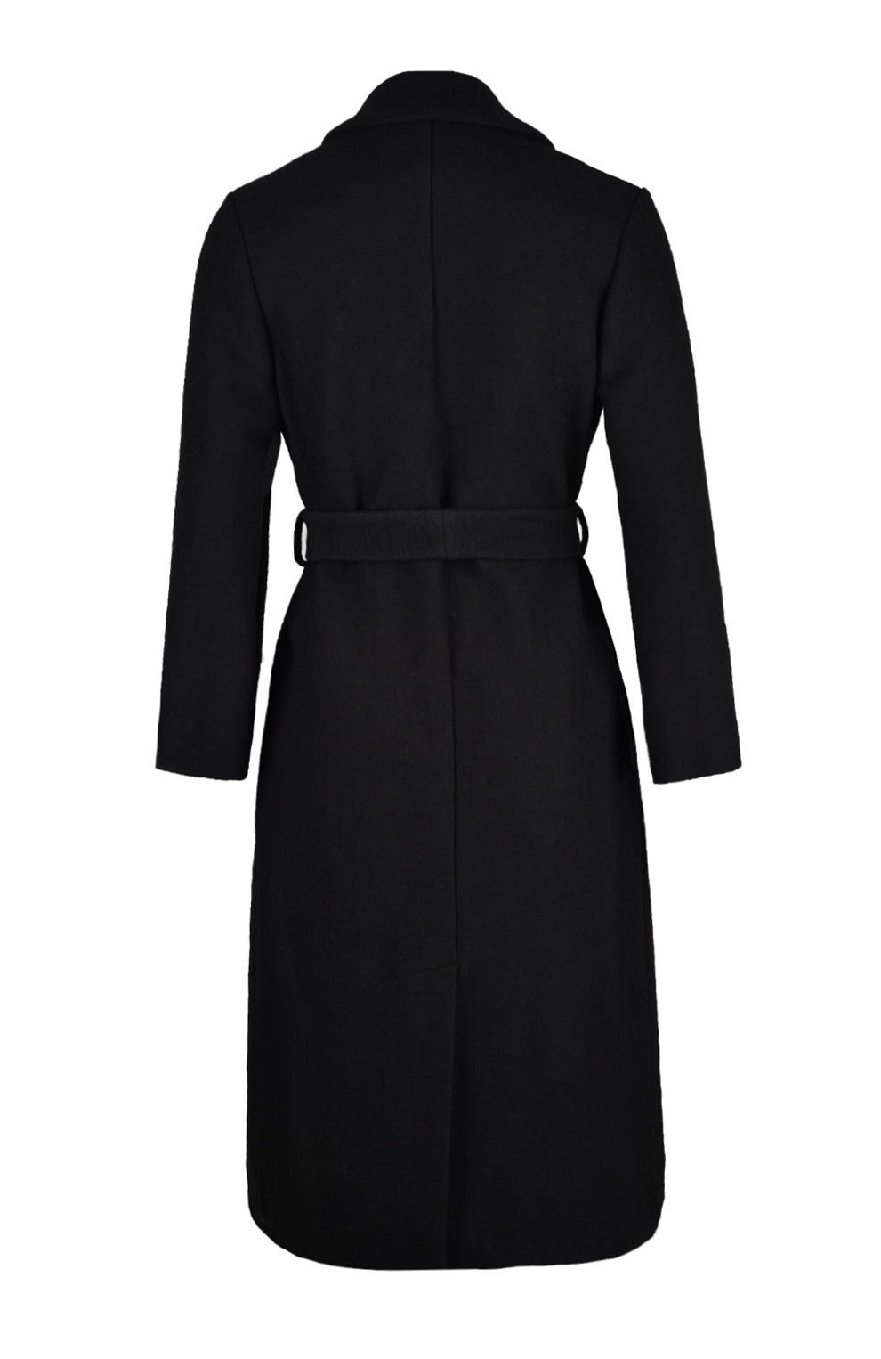 Шерстяное пальто с поясом