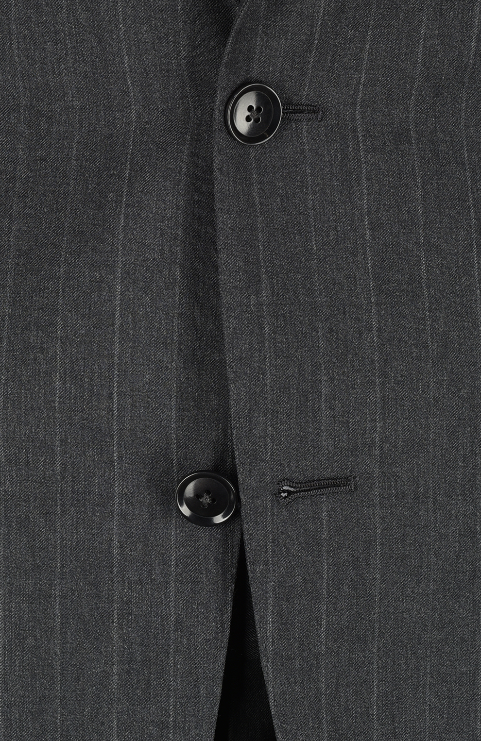 Шерстяной однобортный костюм в полоску