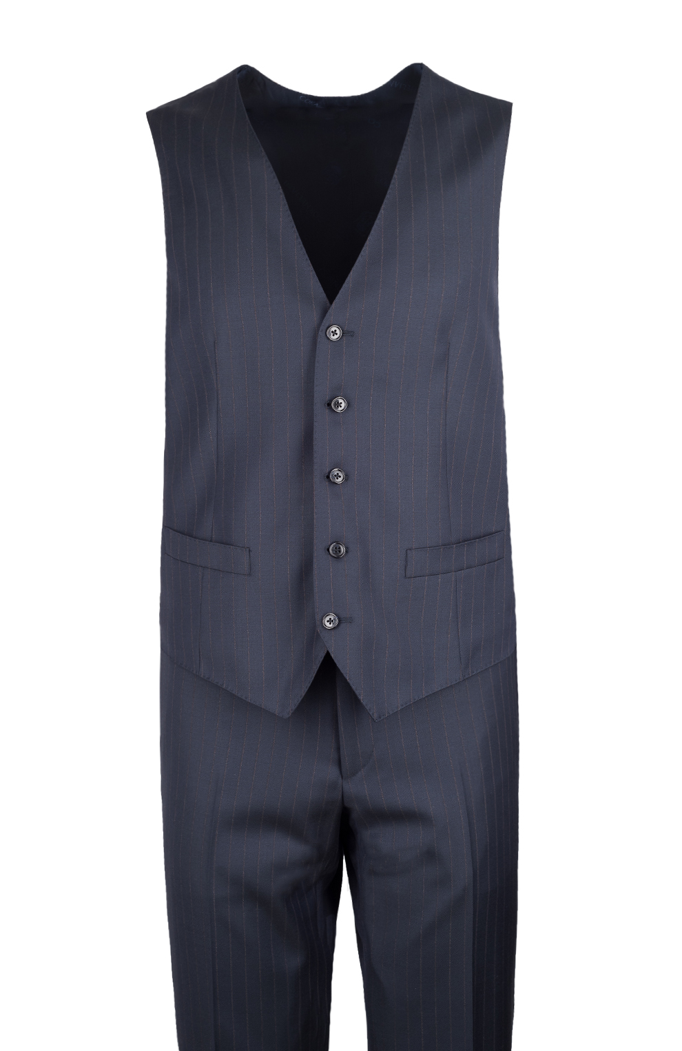 Шерстяной костюм-тройка в полоску