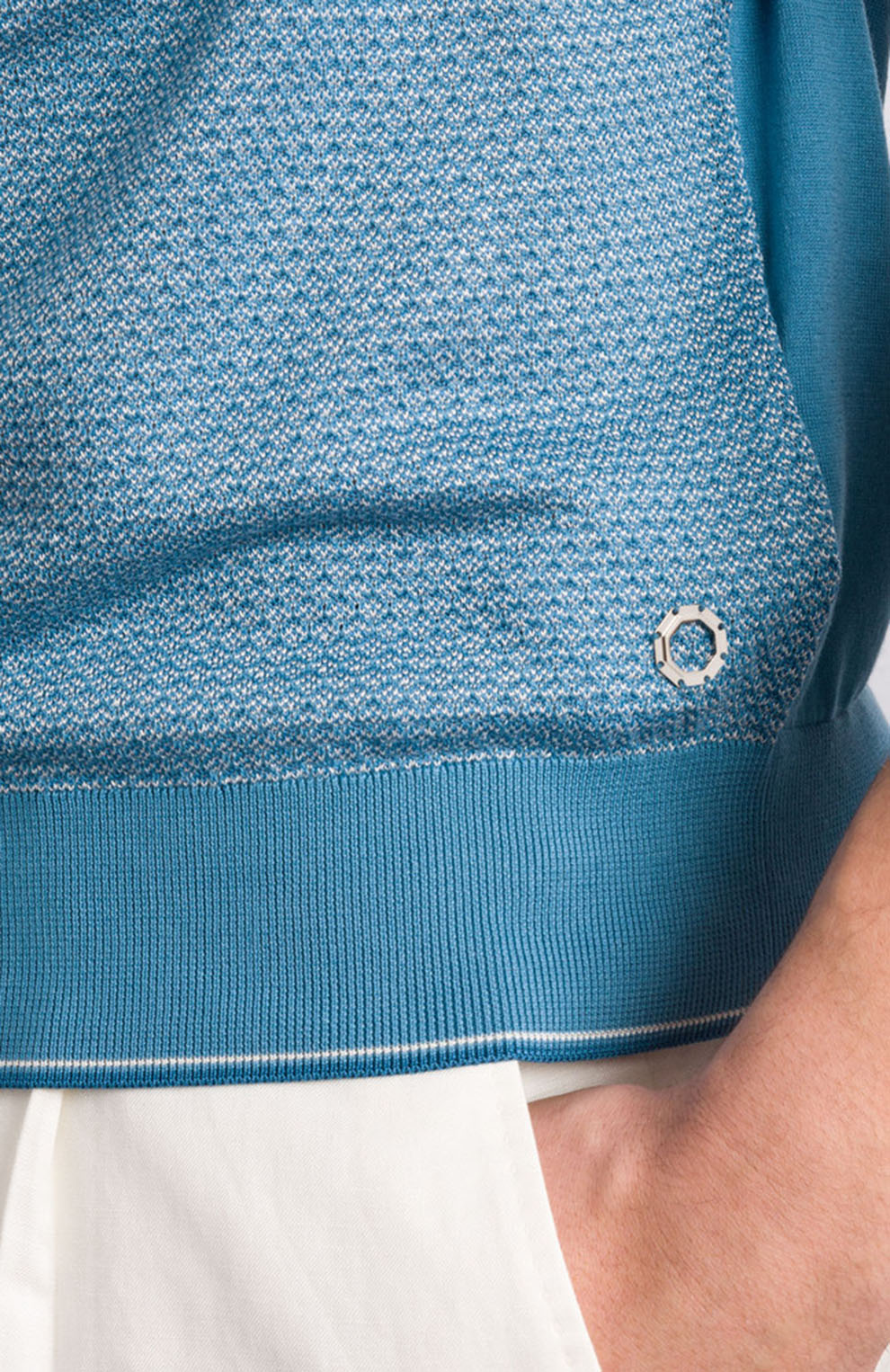 Поло из смеси хлопка и шёлка