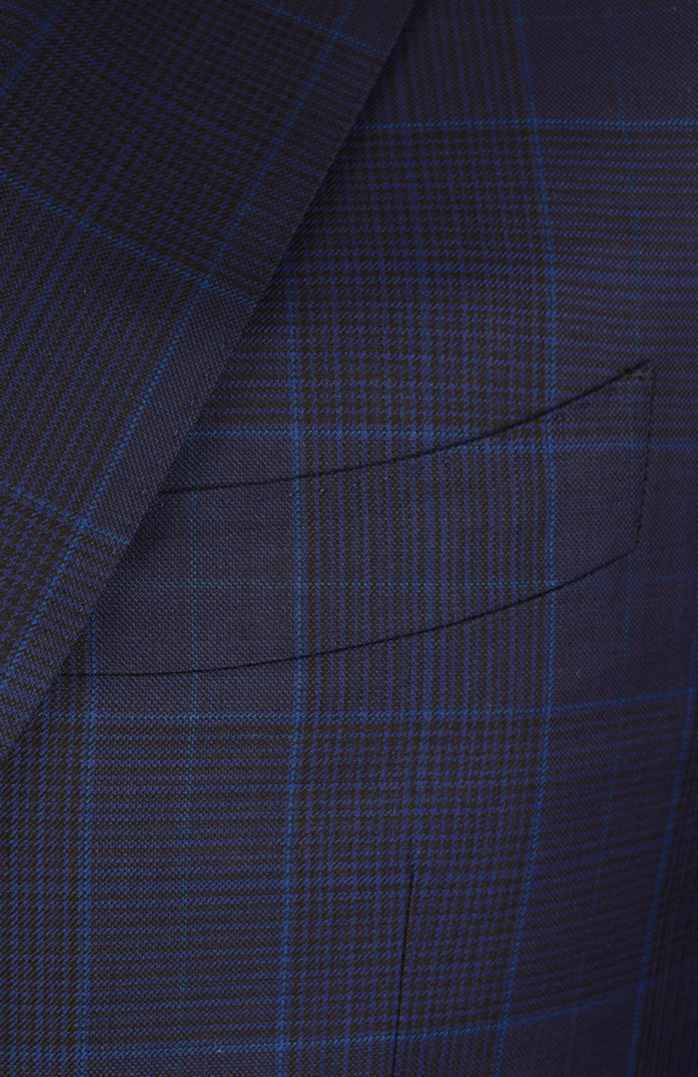 Шерстяной однобортный костюм в клетку