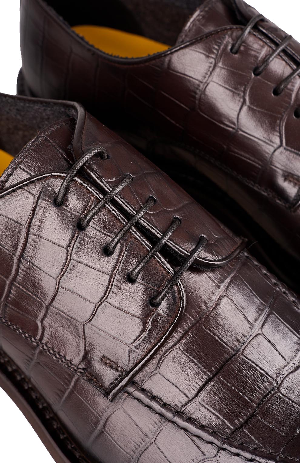 Дерби из текстурированной кожи с подкладкой из шерсти