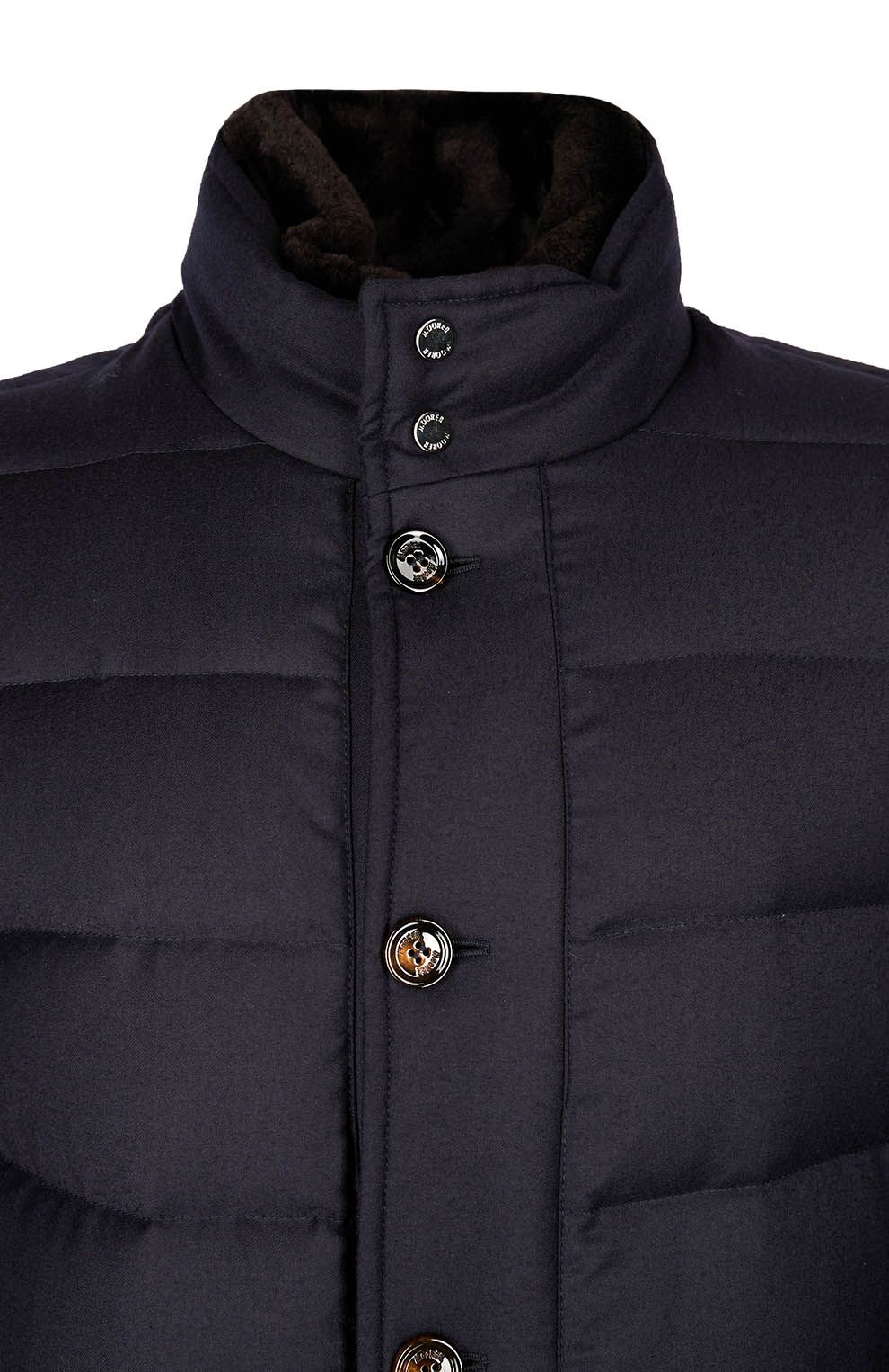 Стёганый пуховик из шерсти и кашемира