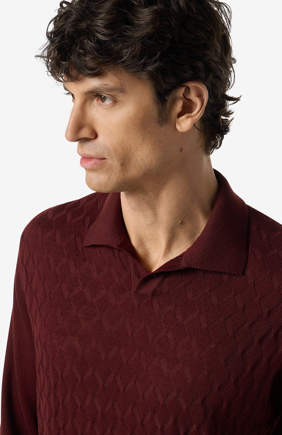 Поло без пуговиц из тонкой камвольной шерсти