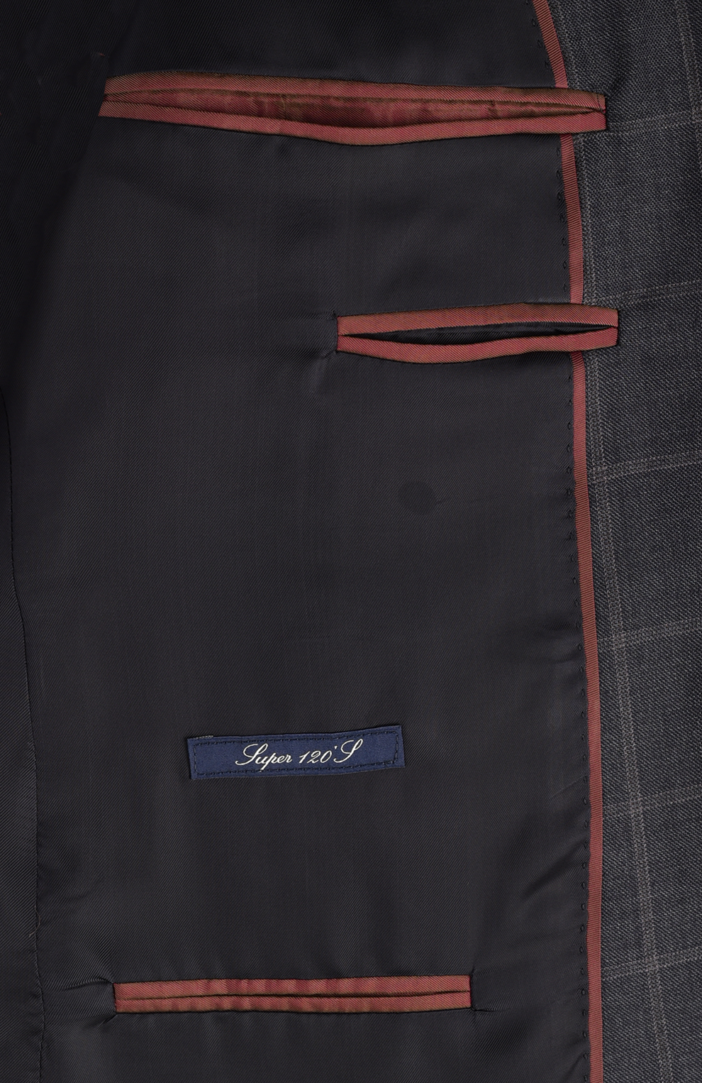 Шерстяной однобортный костюм в клетку