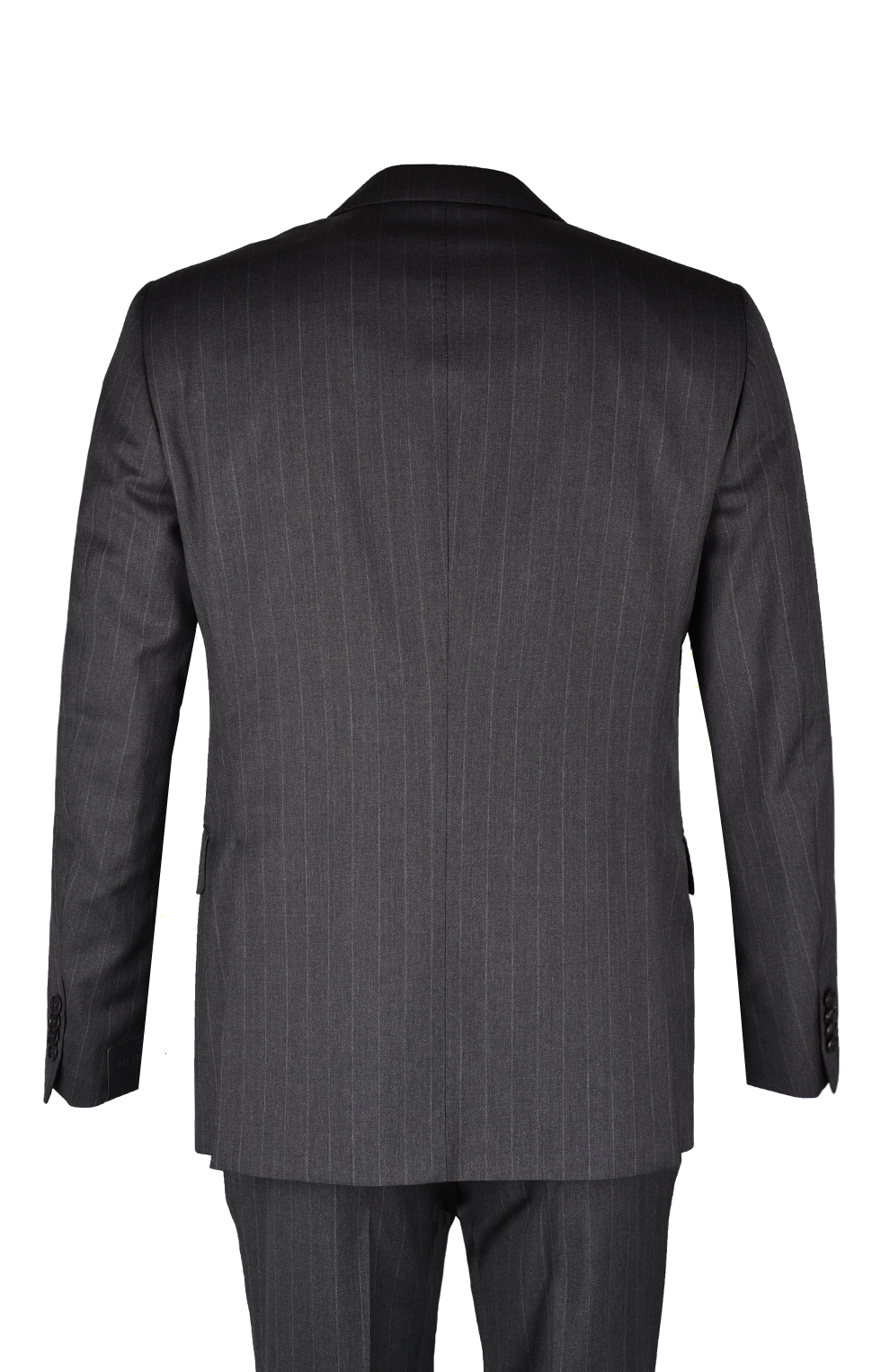 Шерстяной однобортный костюм в полоску