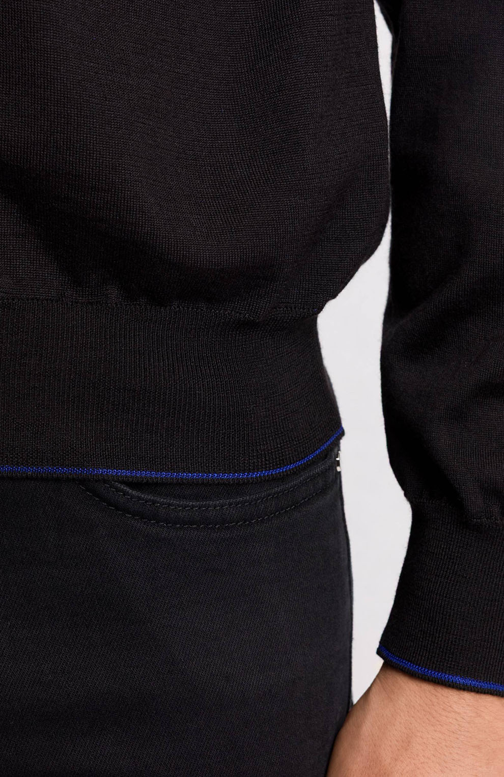 Трикотажное поло на молнии из смеси шерсти, кашемира и шёлка