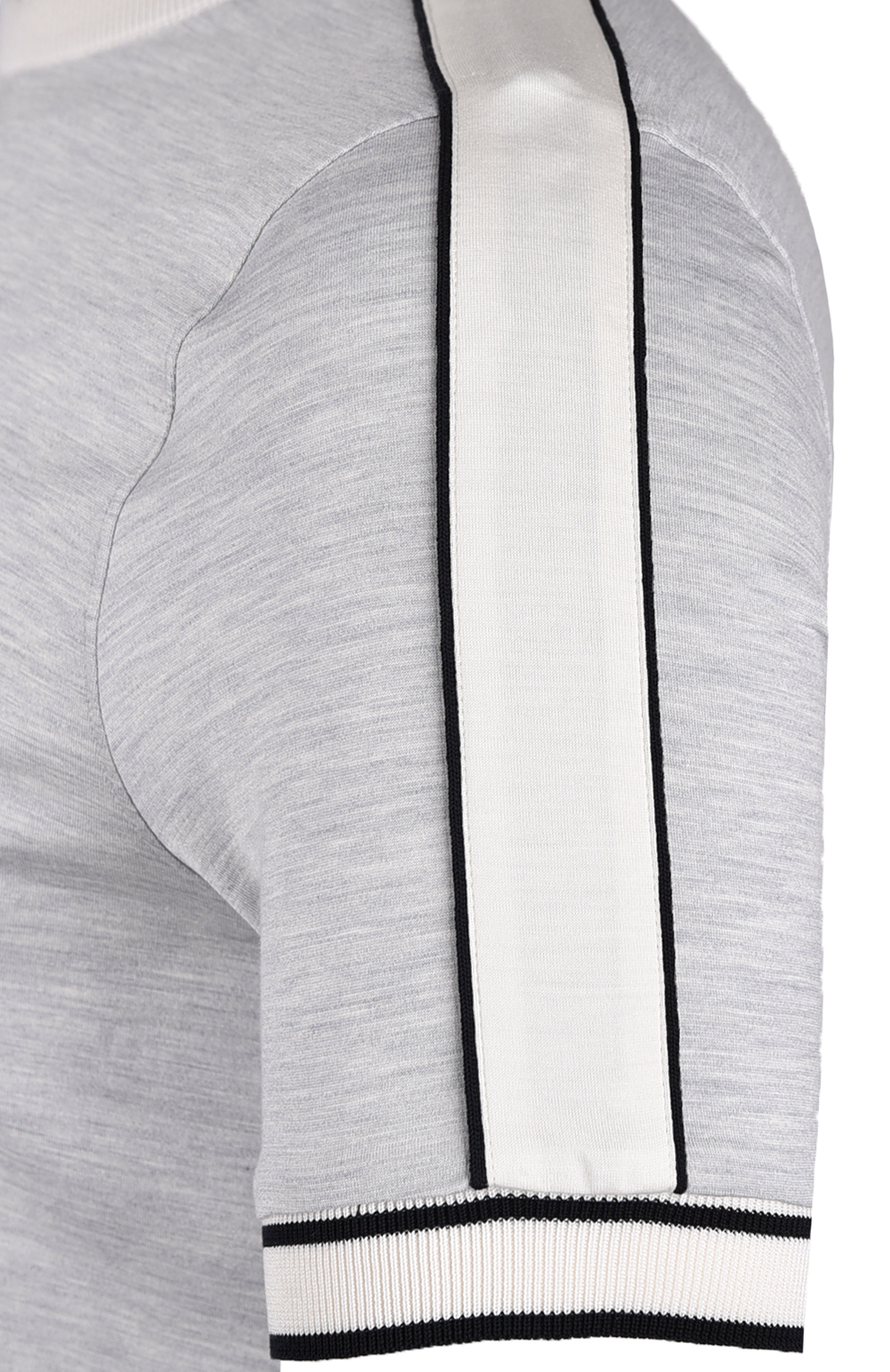 Футболка из шёлка и хлопка с трикотажными элементами