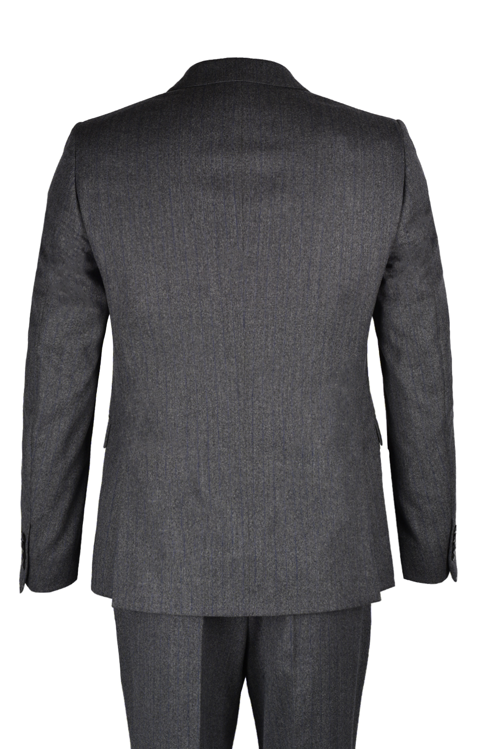 Шерстяной однобортный костюм в полоску