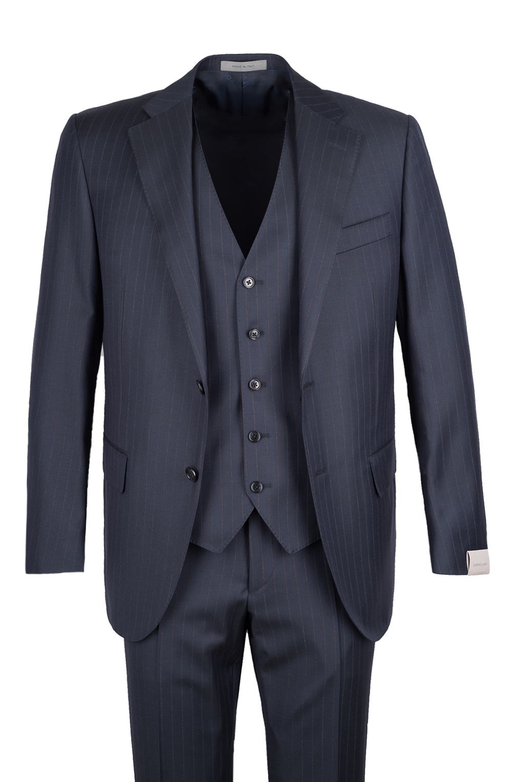 Шерстяной костюм-тройка в полоску