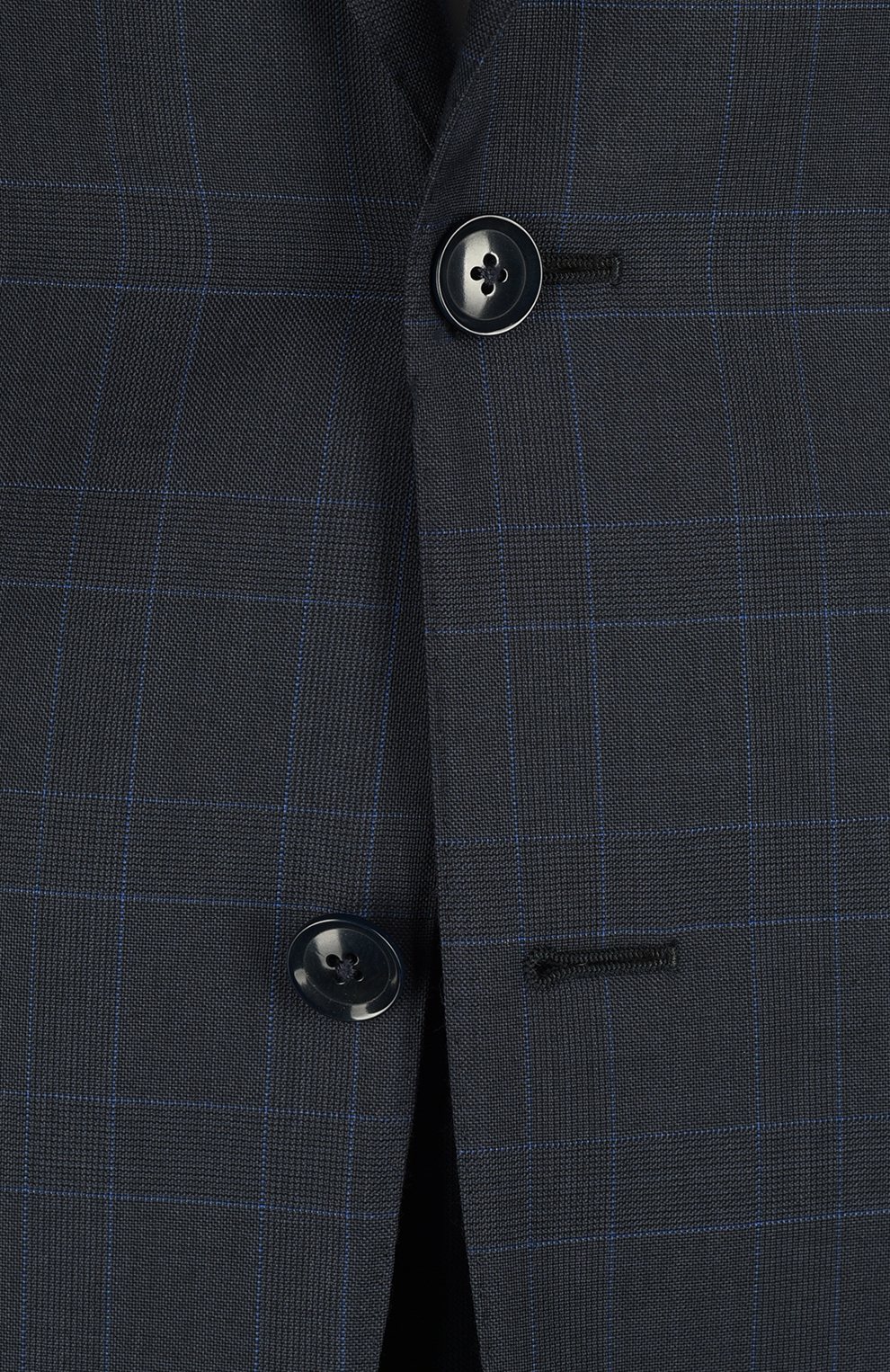 Шерстяной однобортный костюм в клетку