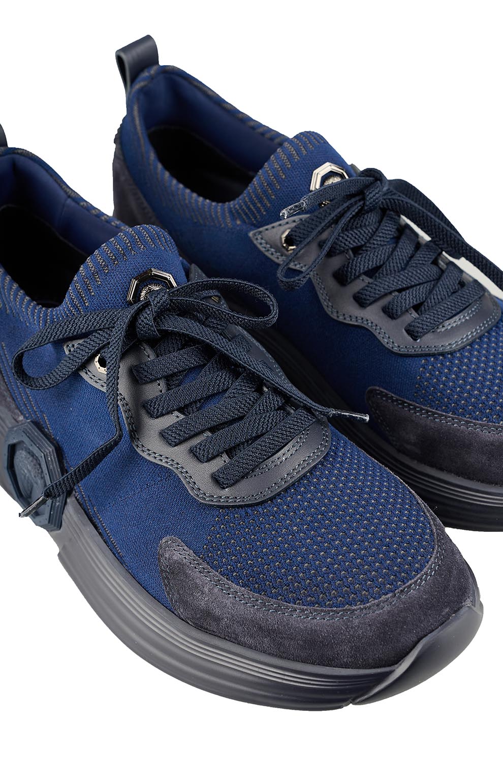 Комбинированные кроссовки из замши и текстиля