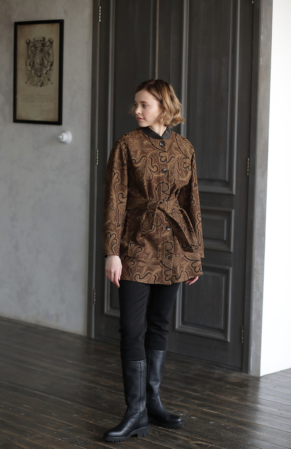 Пальто с узором пейсли