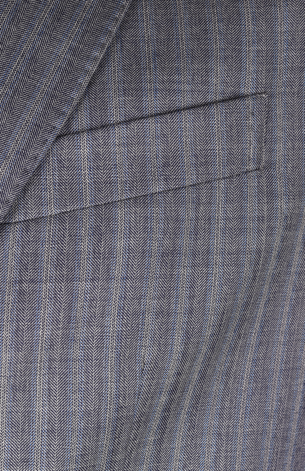 Шерстяной однобортный костюм в полоску