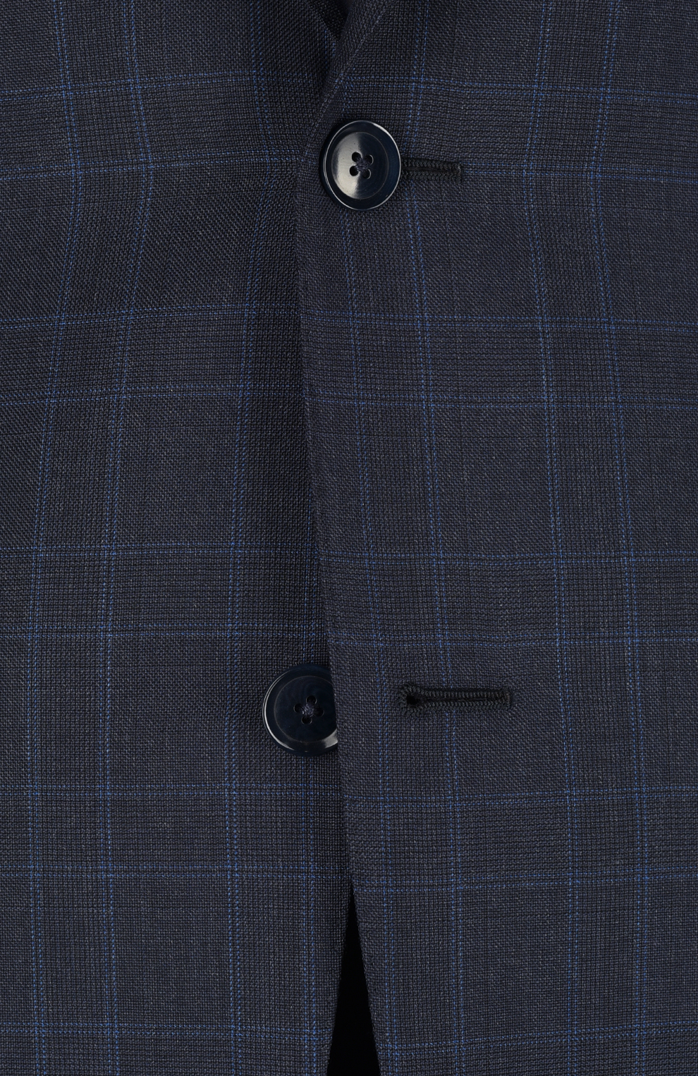 Шерстяной однобортный костюм в клетку