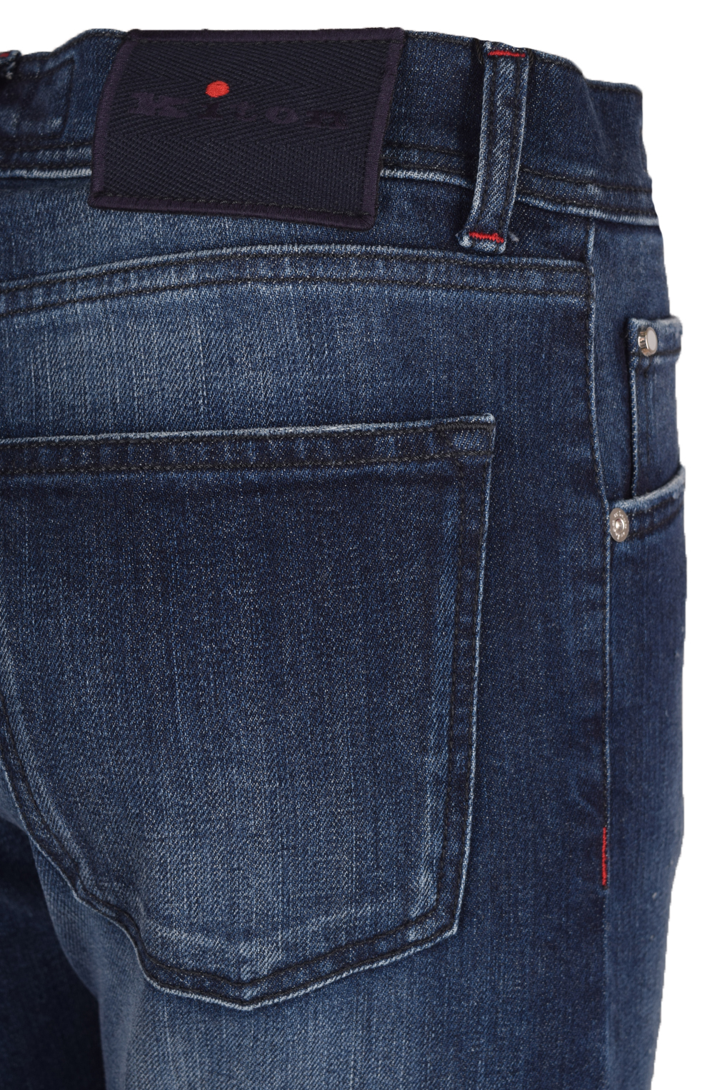 Джинсы прямого кроя с потертостями