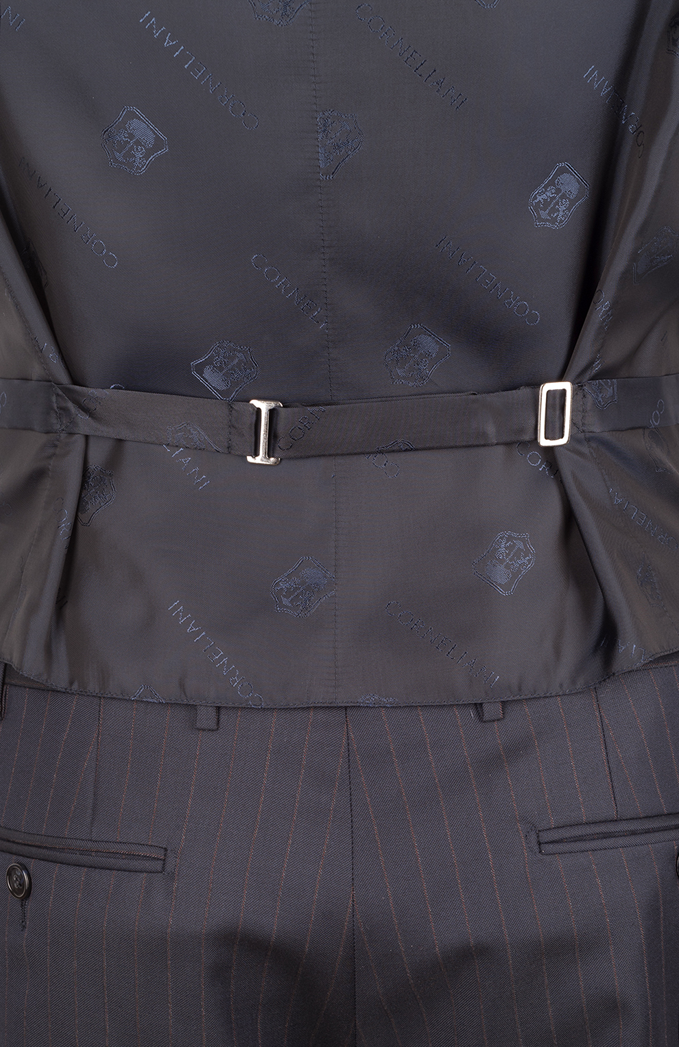 Шерстяной костюм-тройка в полоску