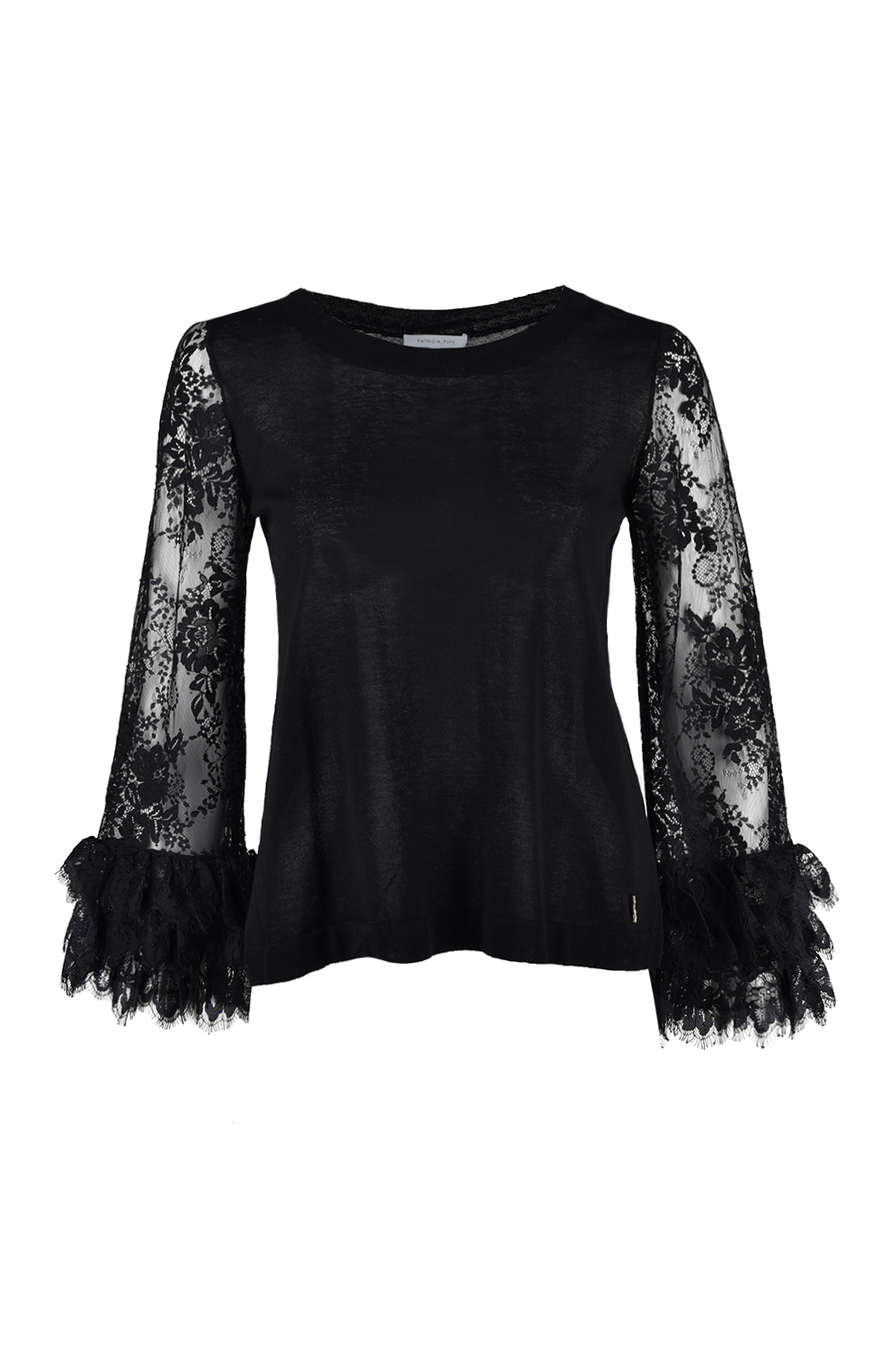 Трикотажная кофта со вставками из кружева