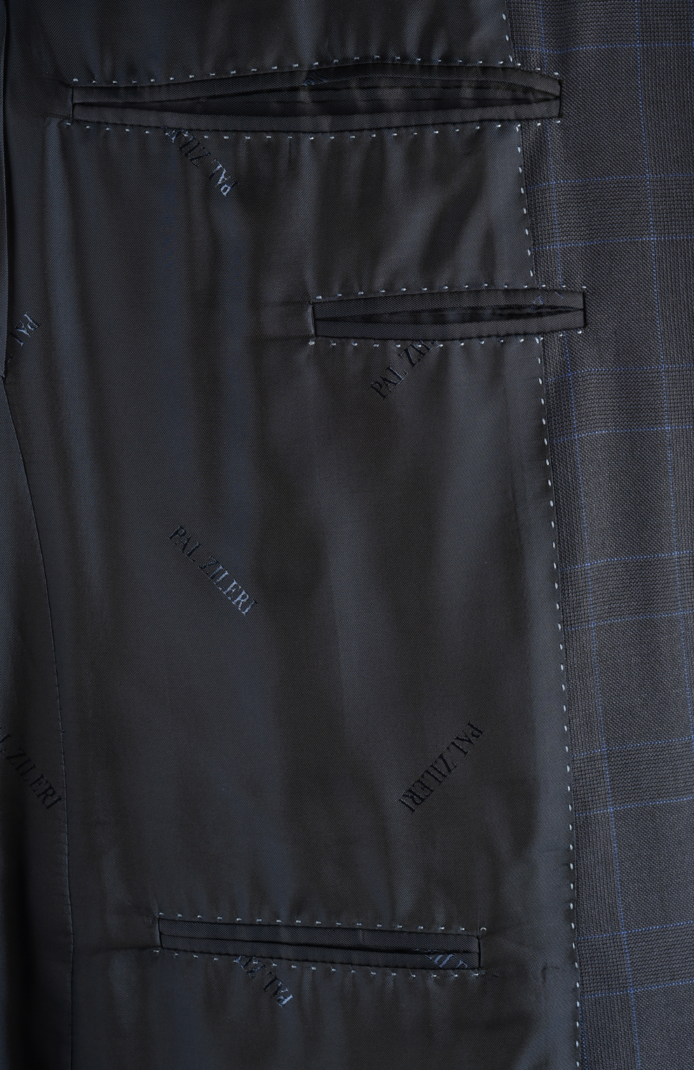 Шерстяной однобортный костюм в клетку