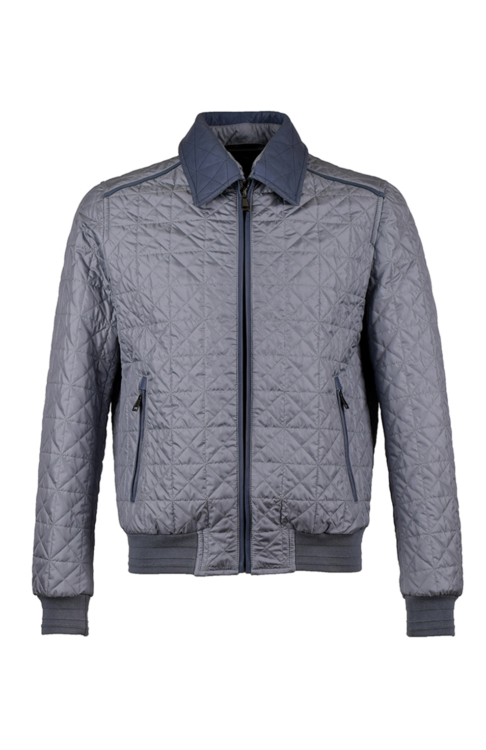 Шелковый стеганый бомбер на молнии