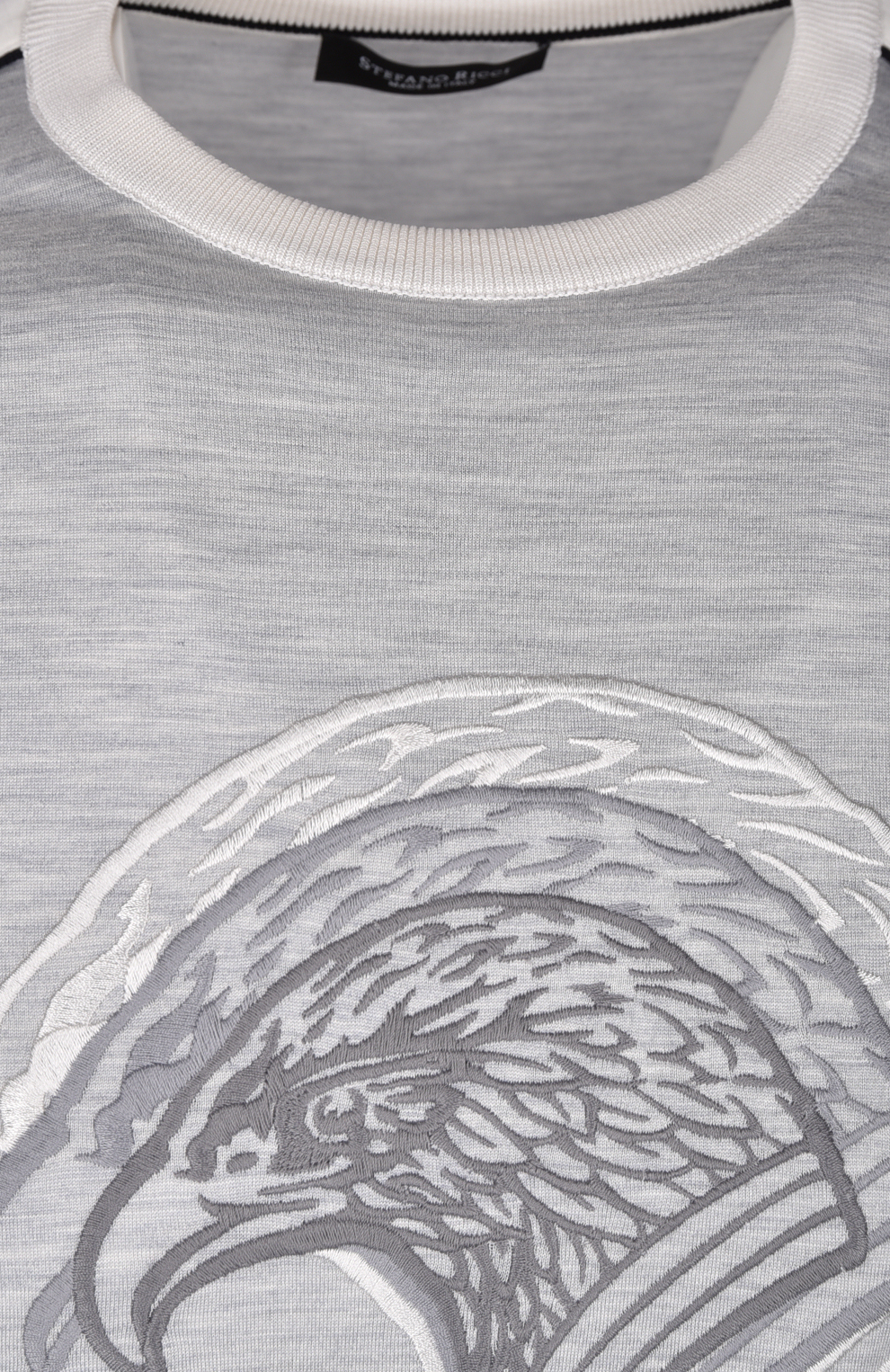 Футболка из шёлка и хлопка с трикотажными элементами