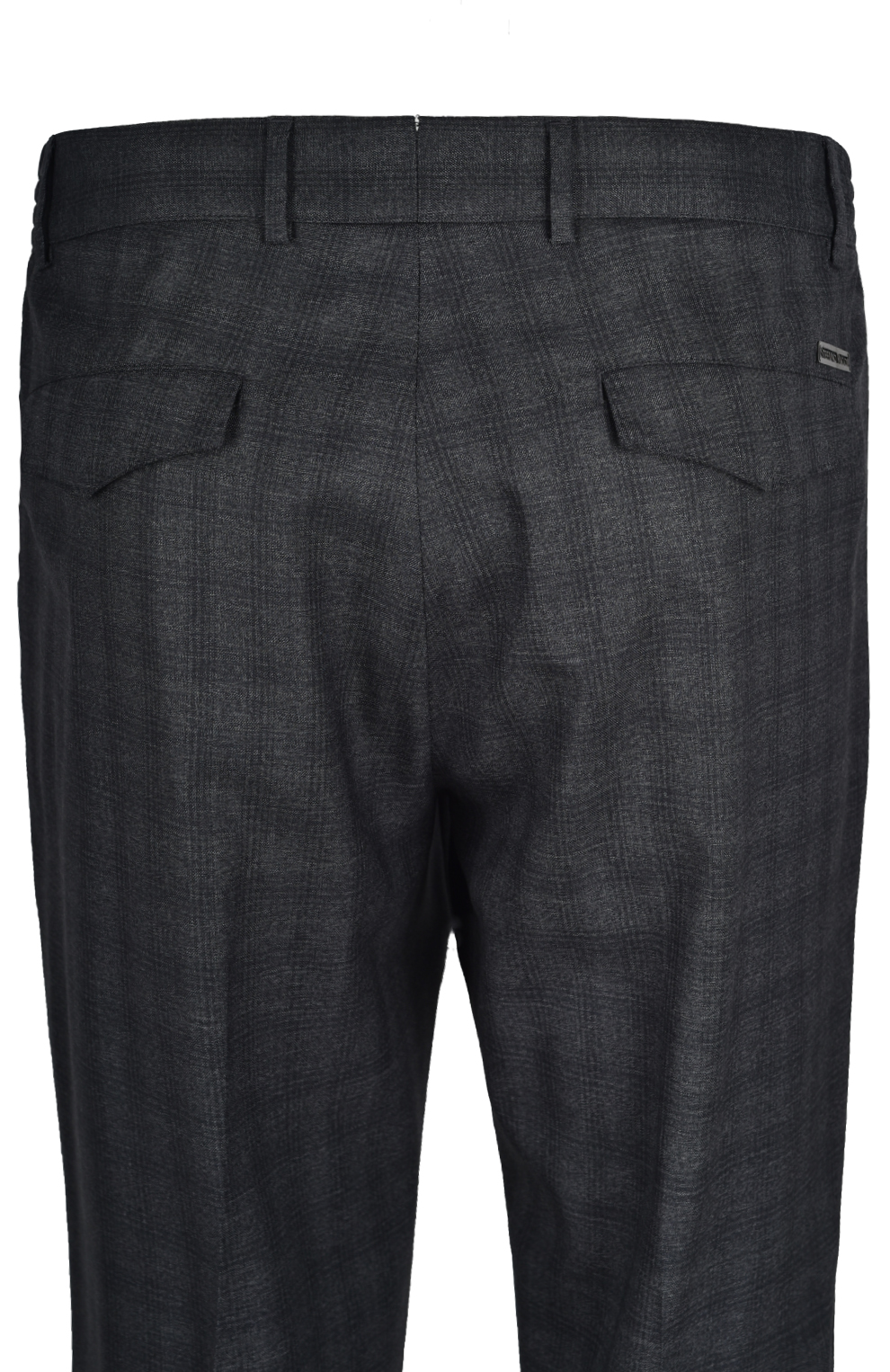 Брюки из шерсти в клетку с защипами и кулиской