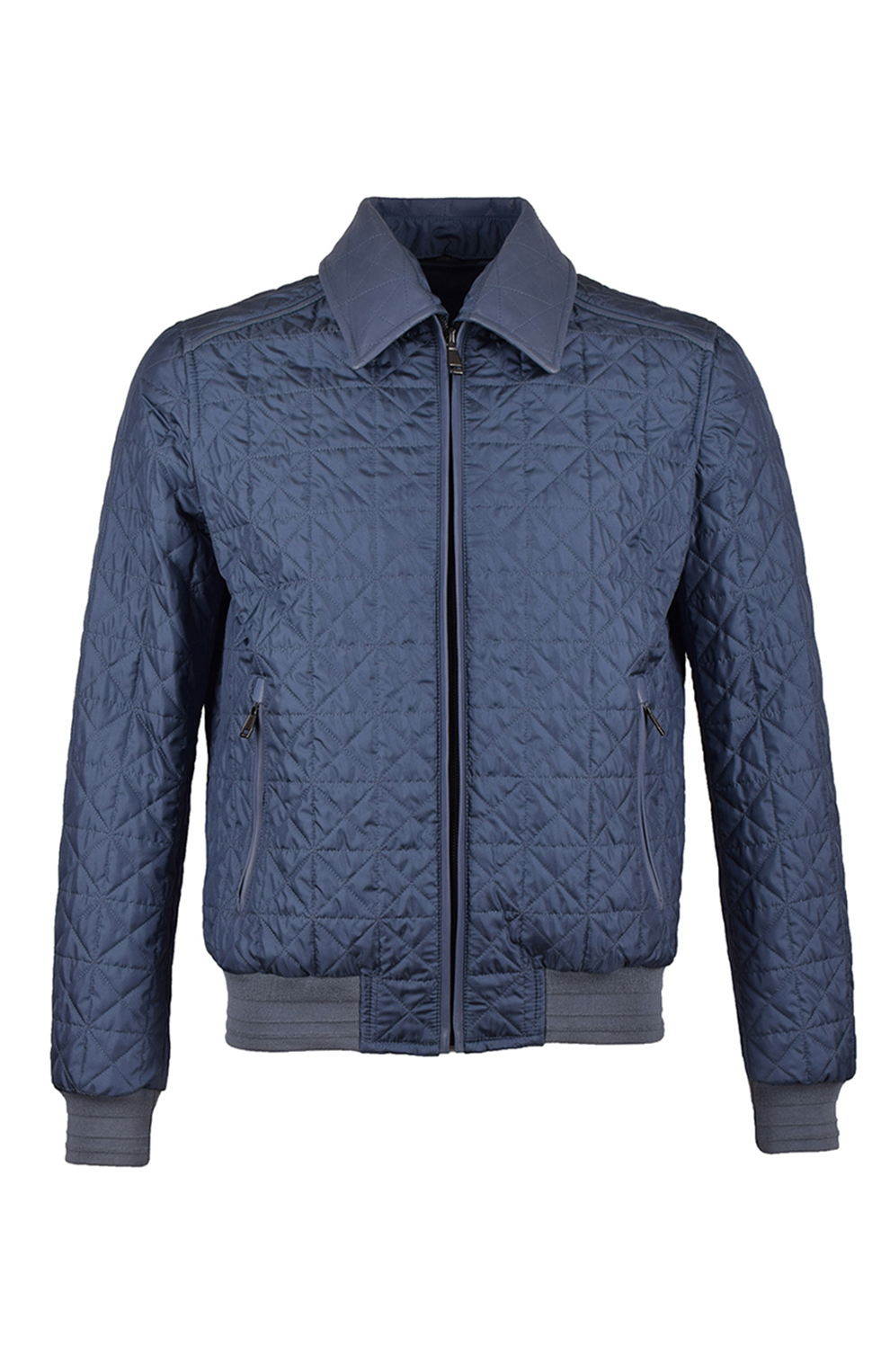 Шелковый стеганый бомбер на молнии